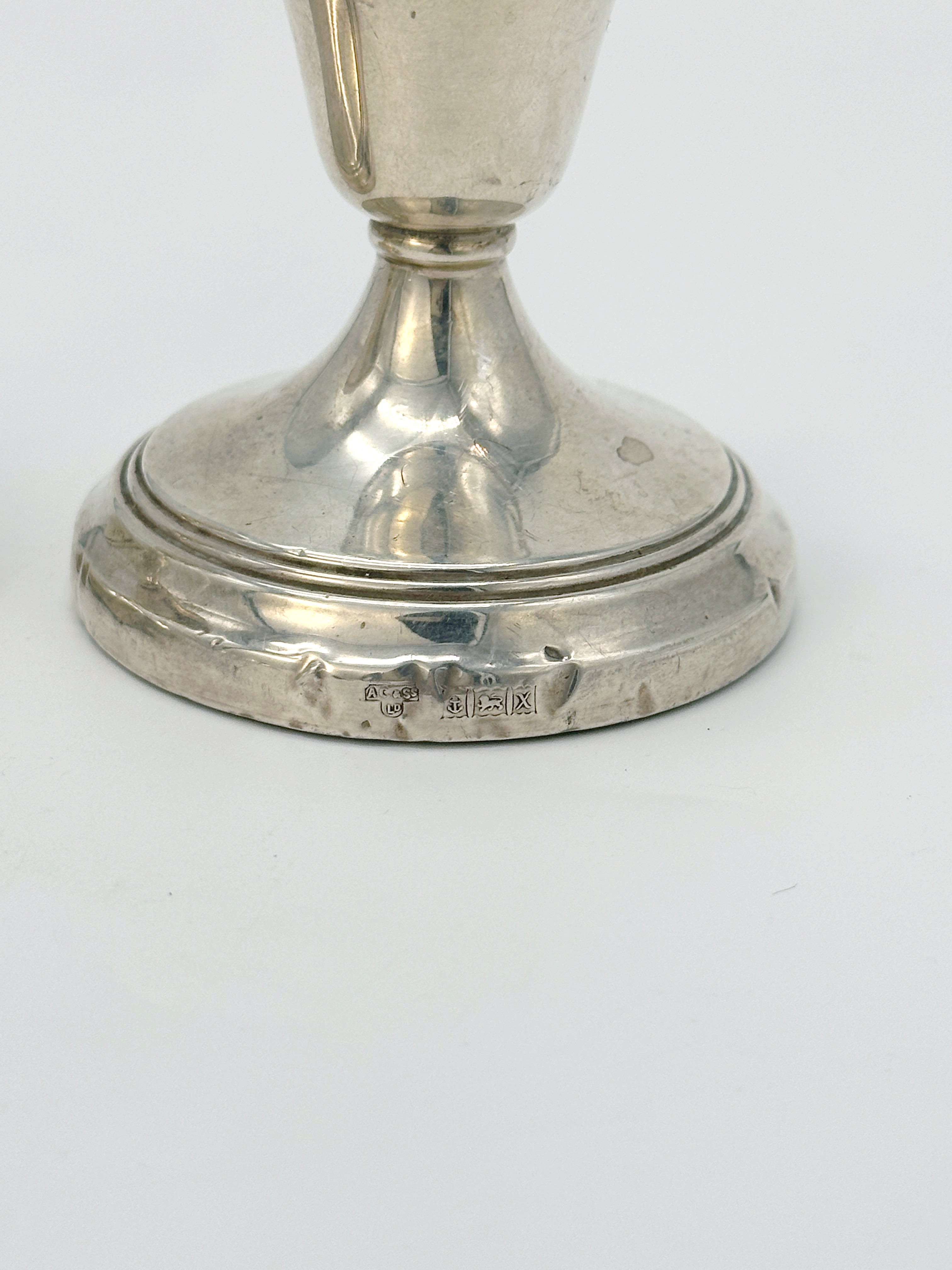 Paar Vintage Kerzenständer aus Silber, England 1972