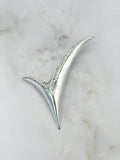 Elegante Vintage Brosche von Napier, rhodiniert mit Strass