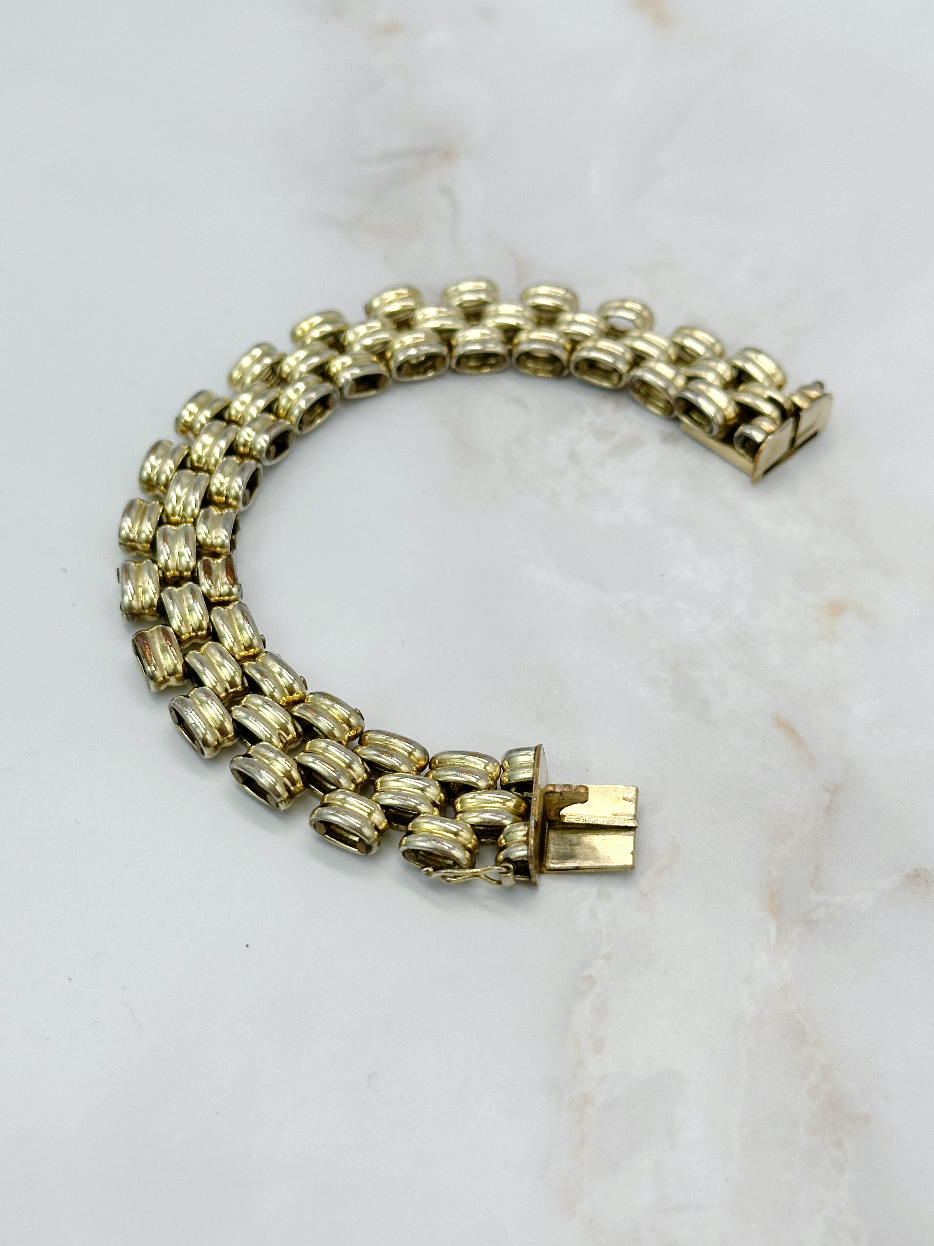 Elegant vintage bracelet with links, doublé gold-plated