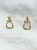 Vergoldete Vintage Doorknocker Ohrringe mit funkelndem Strass