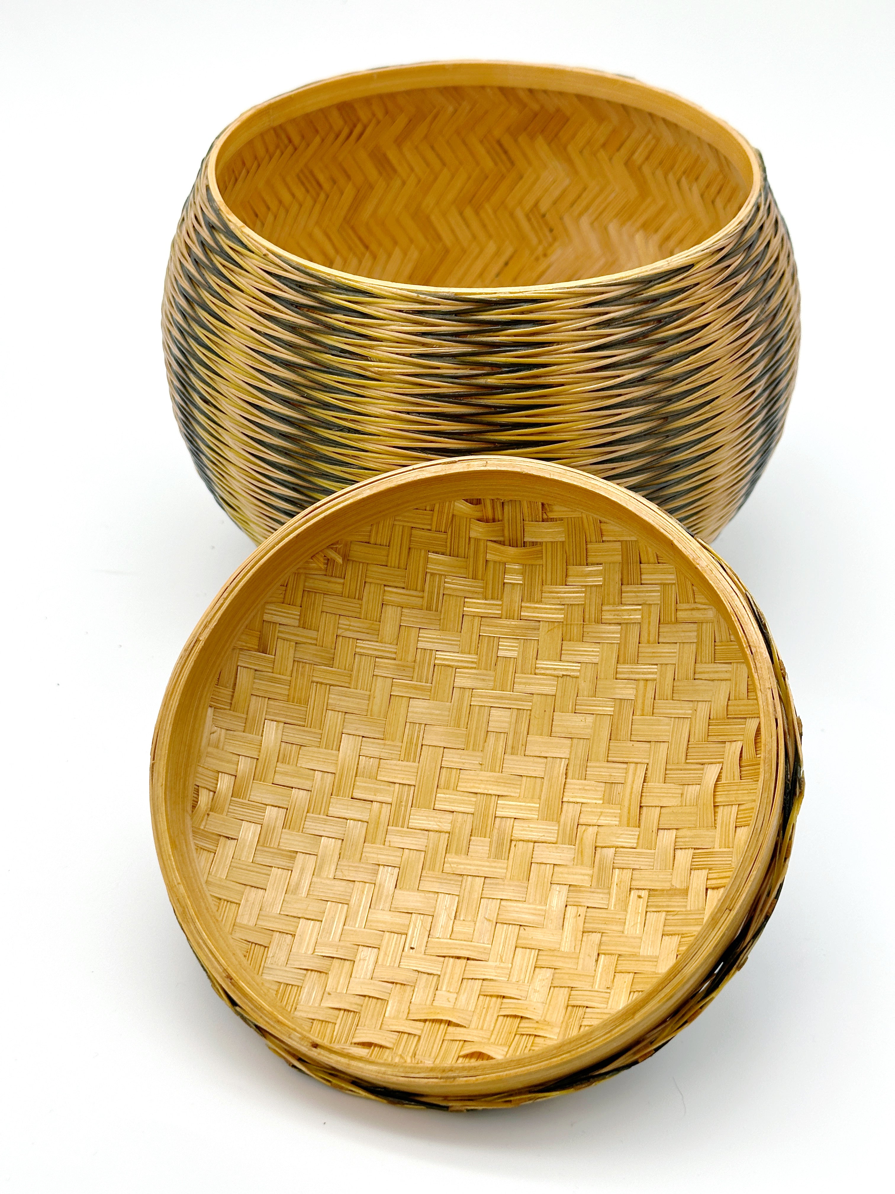 Unusual braided lidded box