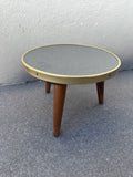 Runder Mid-Century Hocker aus den 1950er Jahren mit Resopalplatte