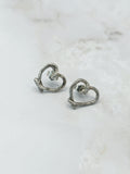 Minimalistische Herz-Ohrstecker aus 925 Sterling Silber