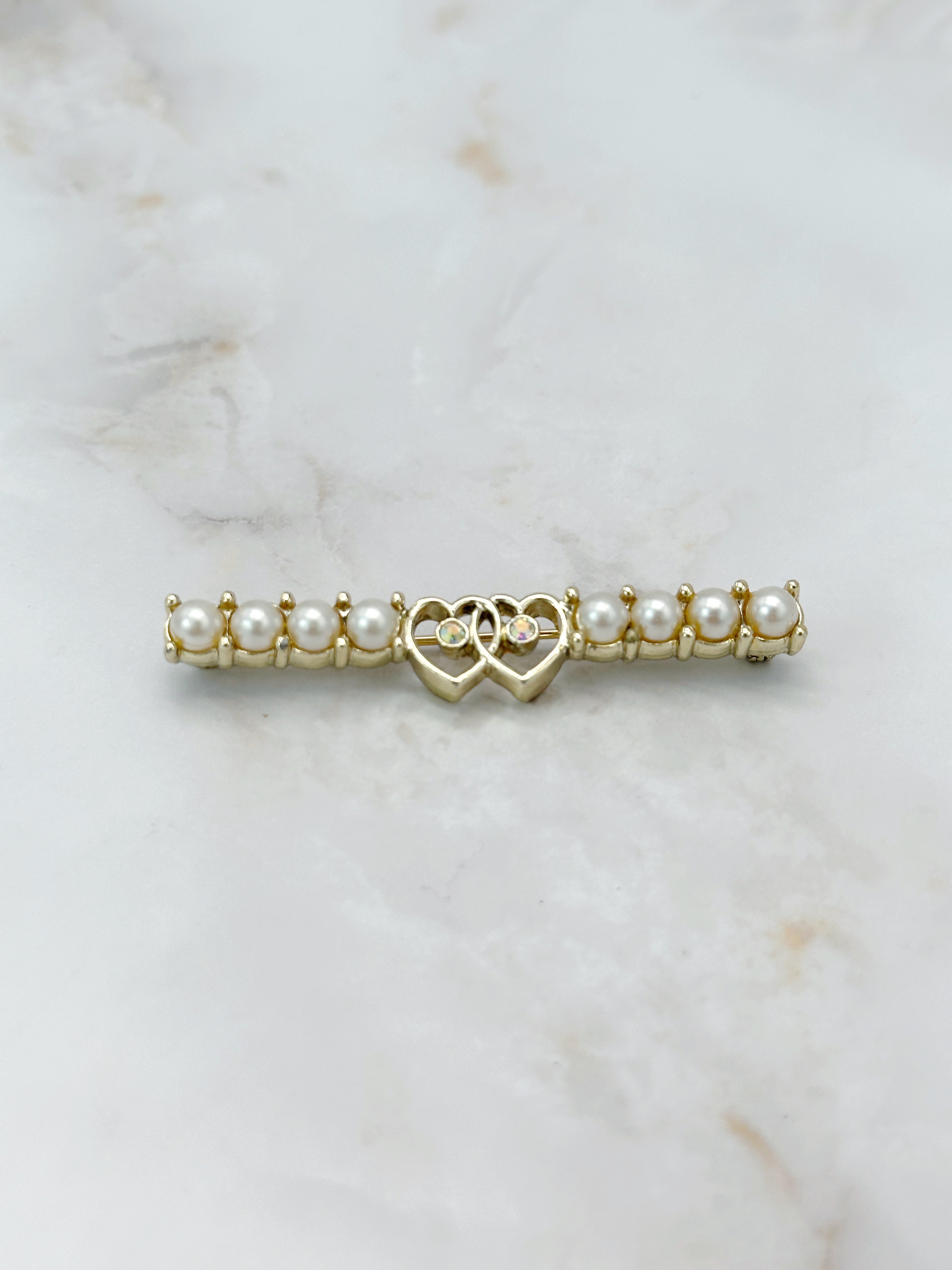 Elegante Vintage-Stabbrosche von Sarah Coventry mit Perlen