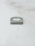 Geometric silver ring in square shape