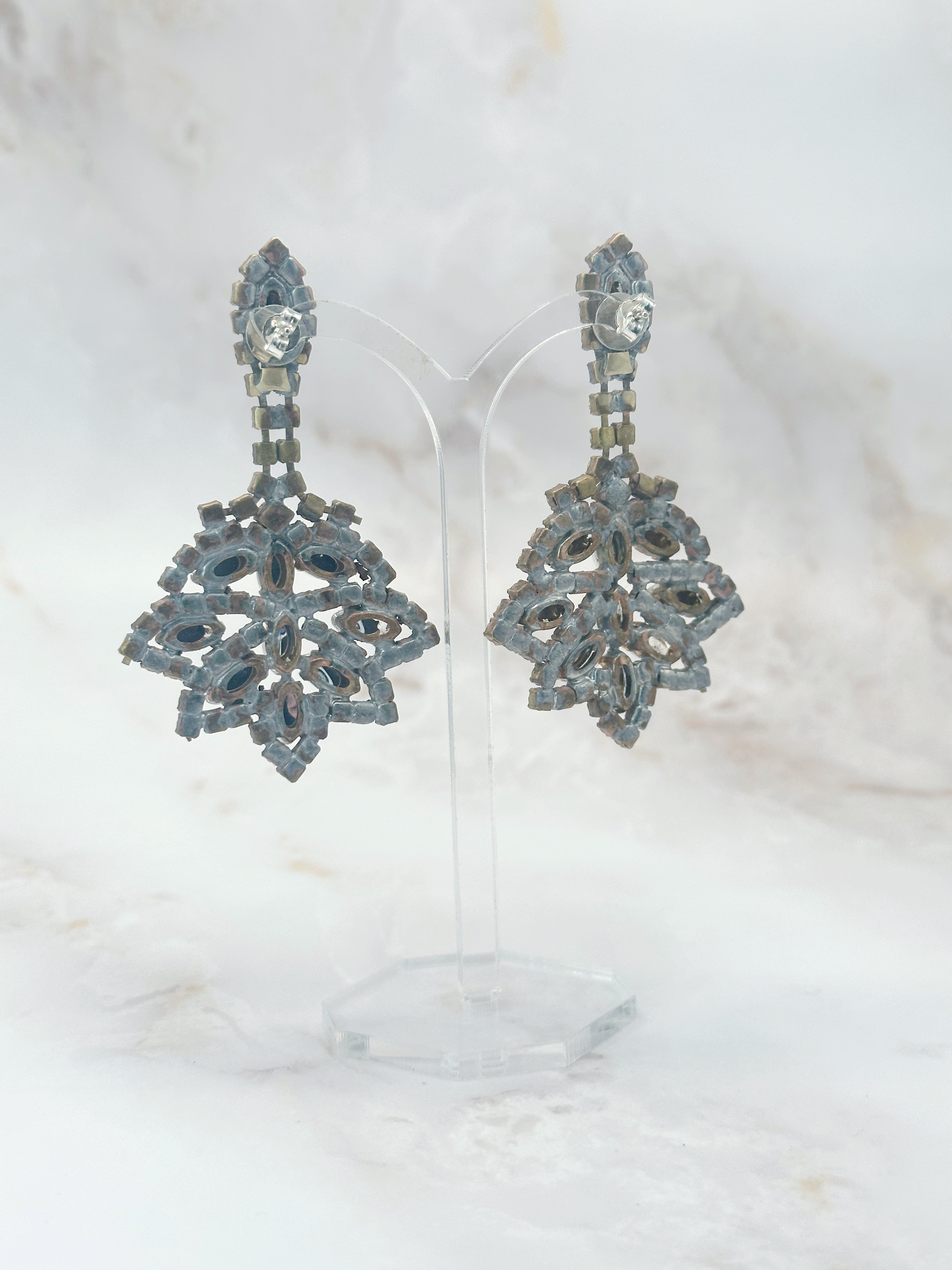 Prächtige Kristall Ohrhänger mit 925 Silber Stecker