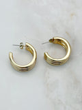 Wide gold-plated hoop earrings