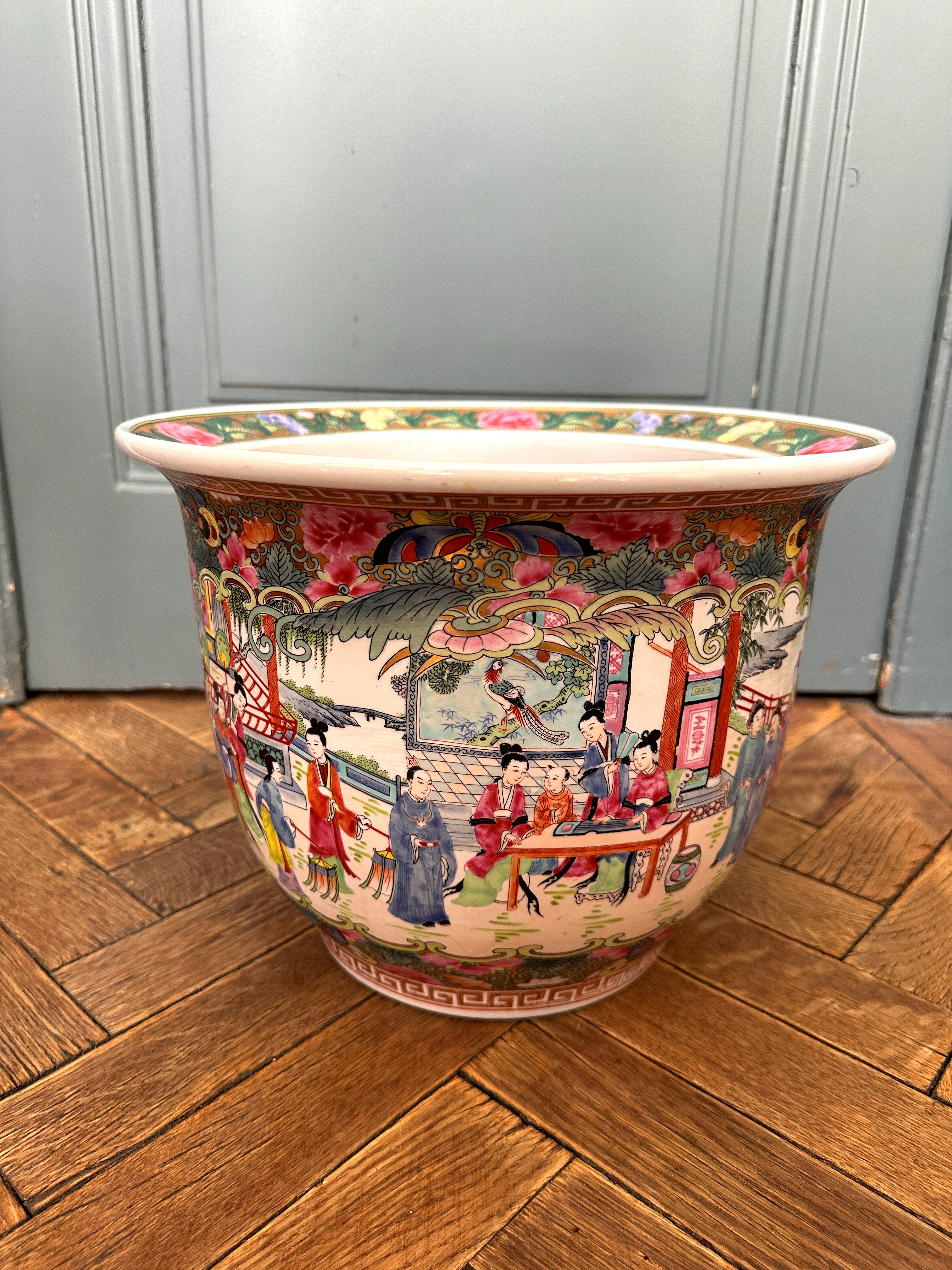 Vintage Chinesisches Pflanzgefäß Famille Rose