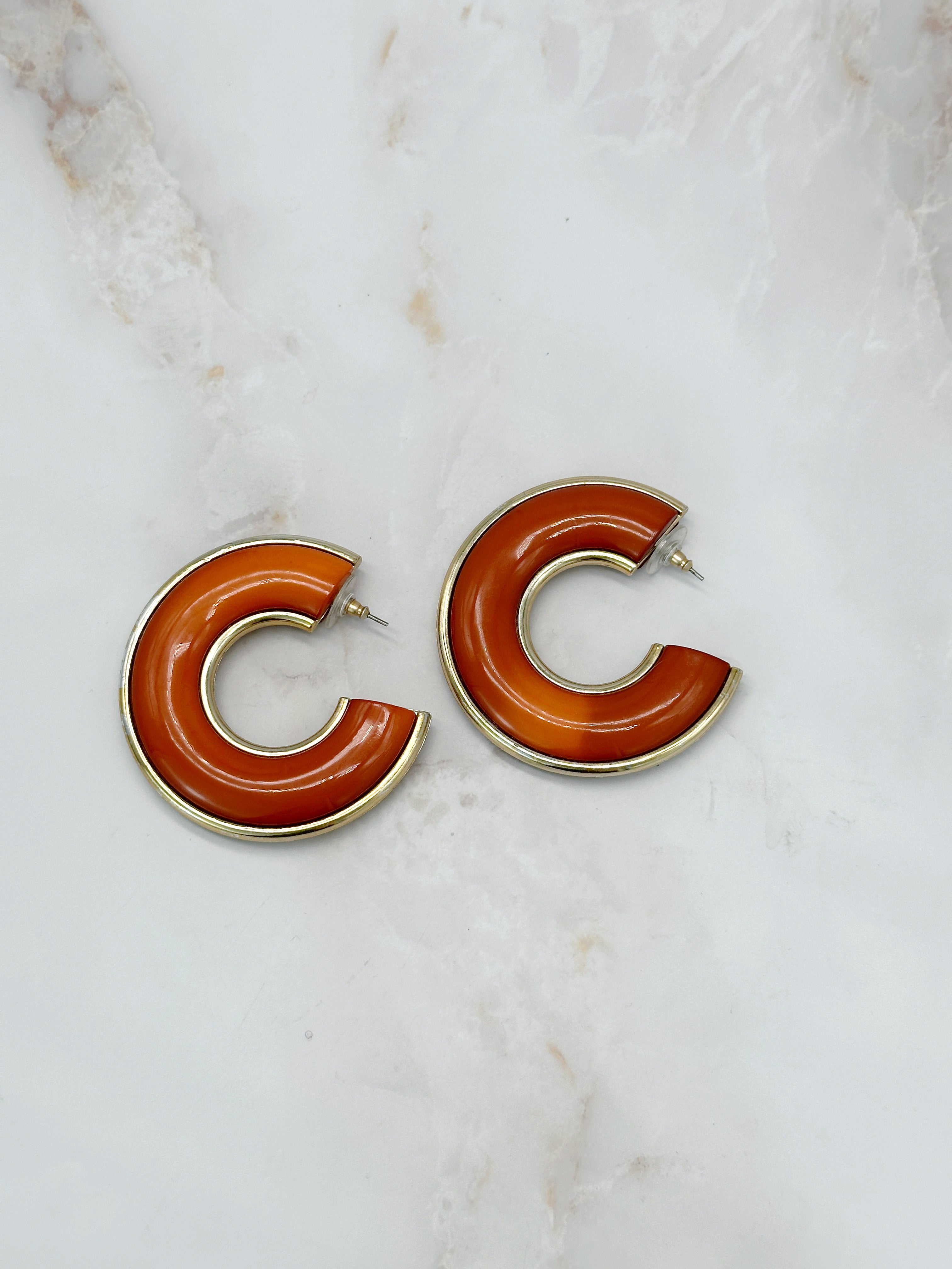 Orange Vintage Creolen