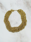 Mehrreihiger Vintage Choker aus Seilketten, vergoldet, 70er Jahre