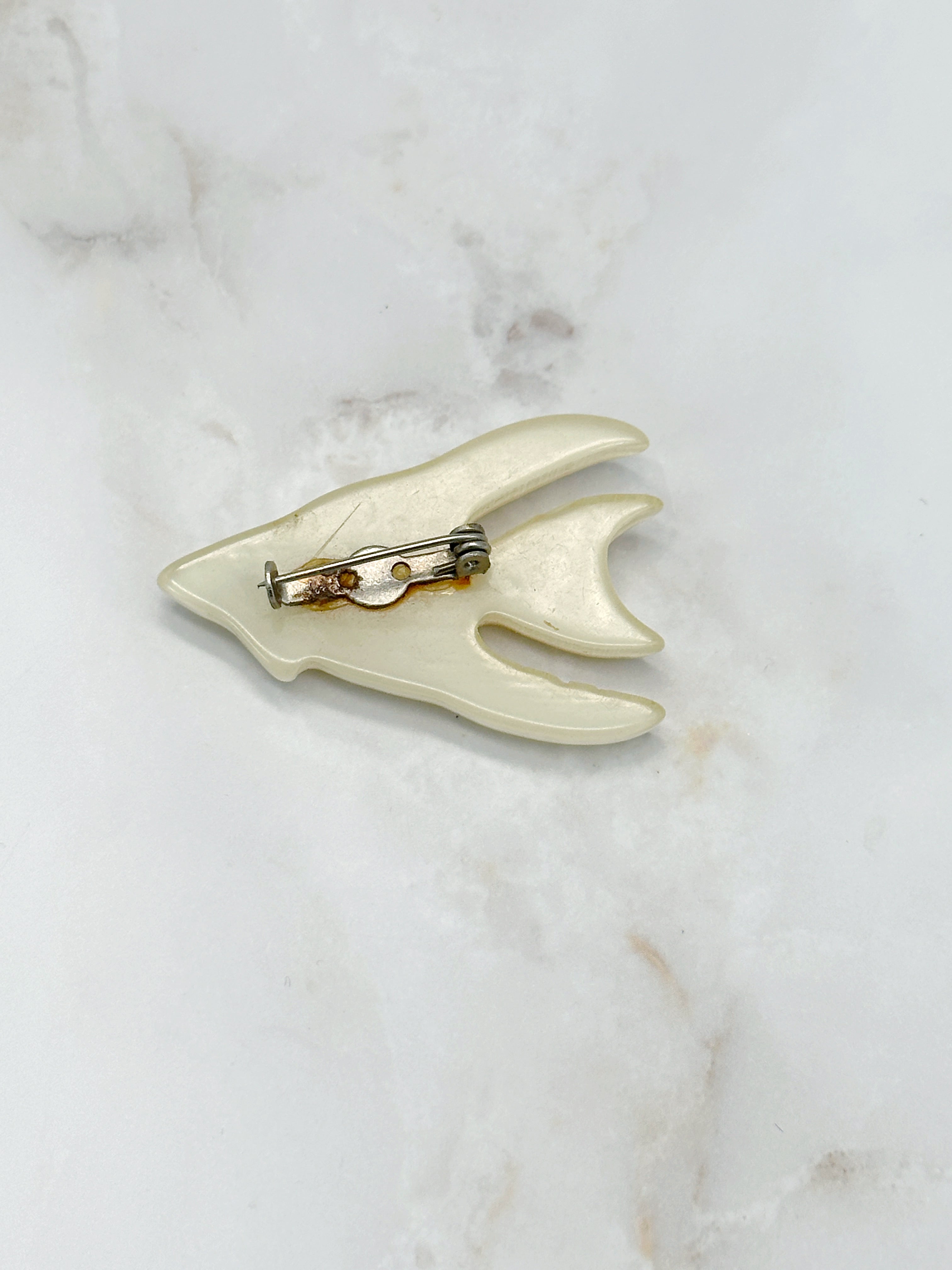 Elegante Vintage Brosche Skalar mit Perlmutt