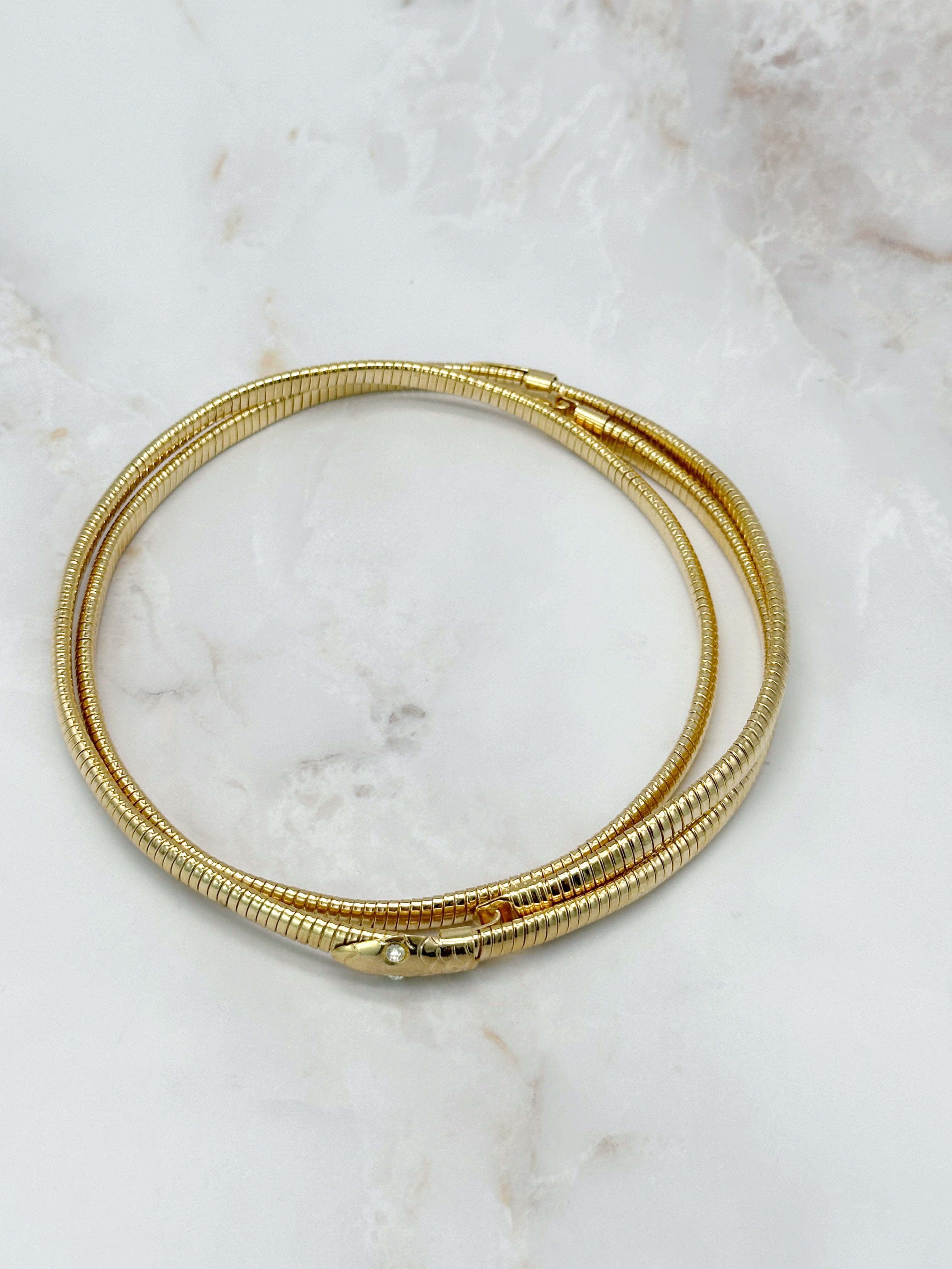 Vintage Choker mit Schlangenkette und Schlangenmotiv