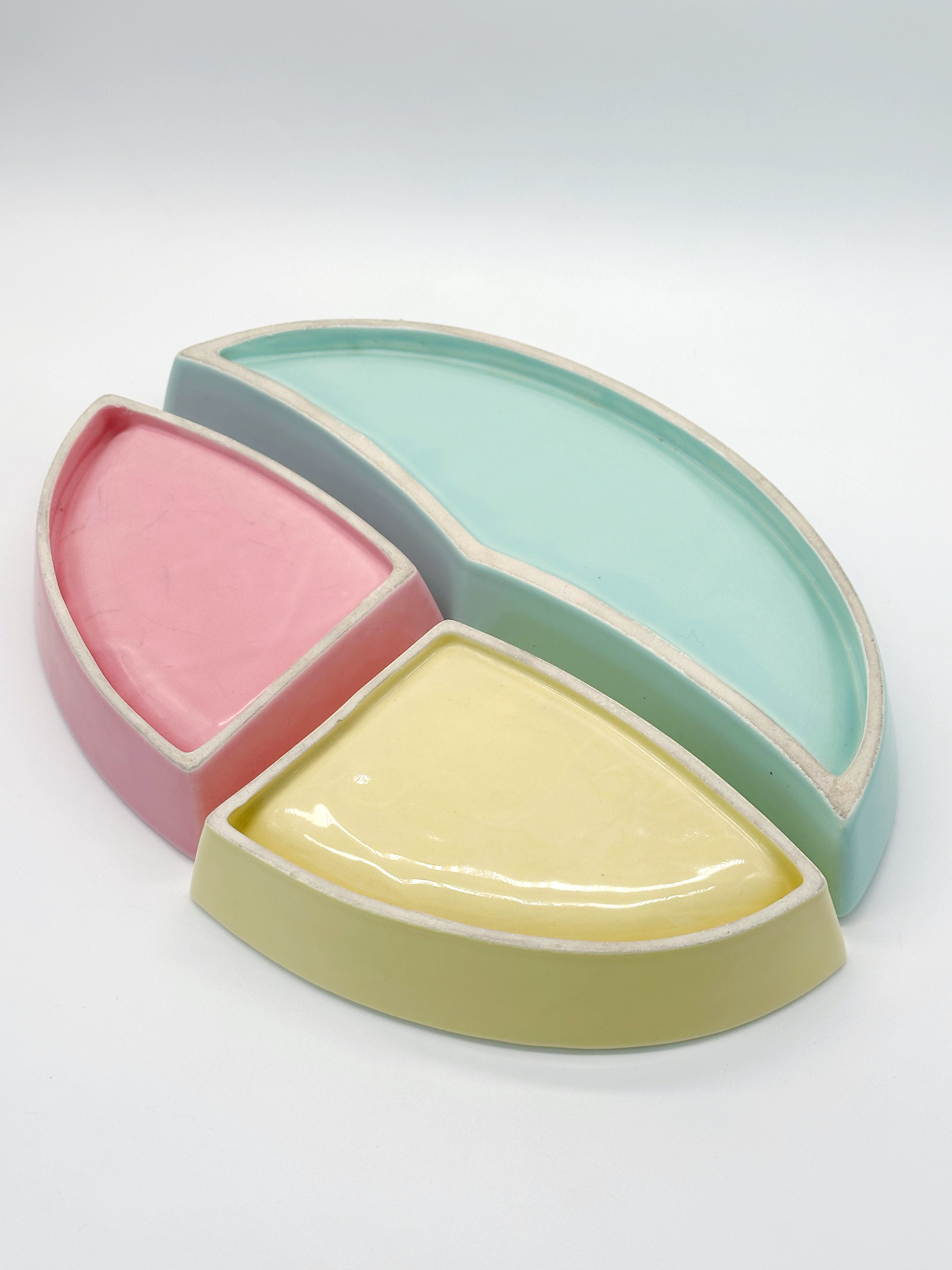 Original 50er Jahre Menage-Set mit Keramikschalen