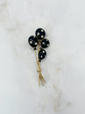 Elegante vergoldete Vintage Brosche mit Luftballon Motiv und Strass