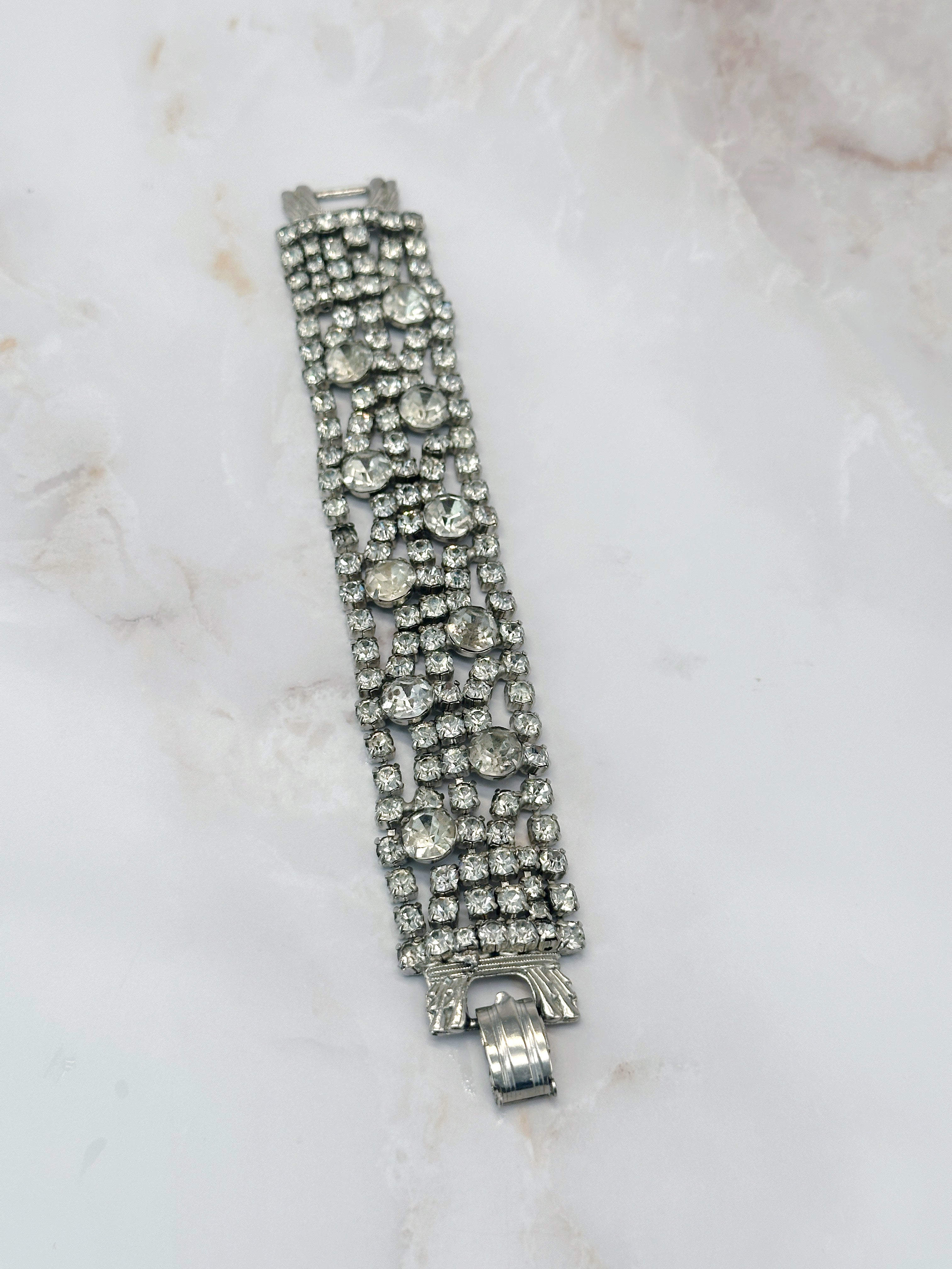 Opulentes Vintage Strass Armband im Stil der 40er Jahre