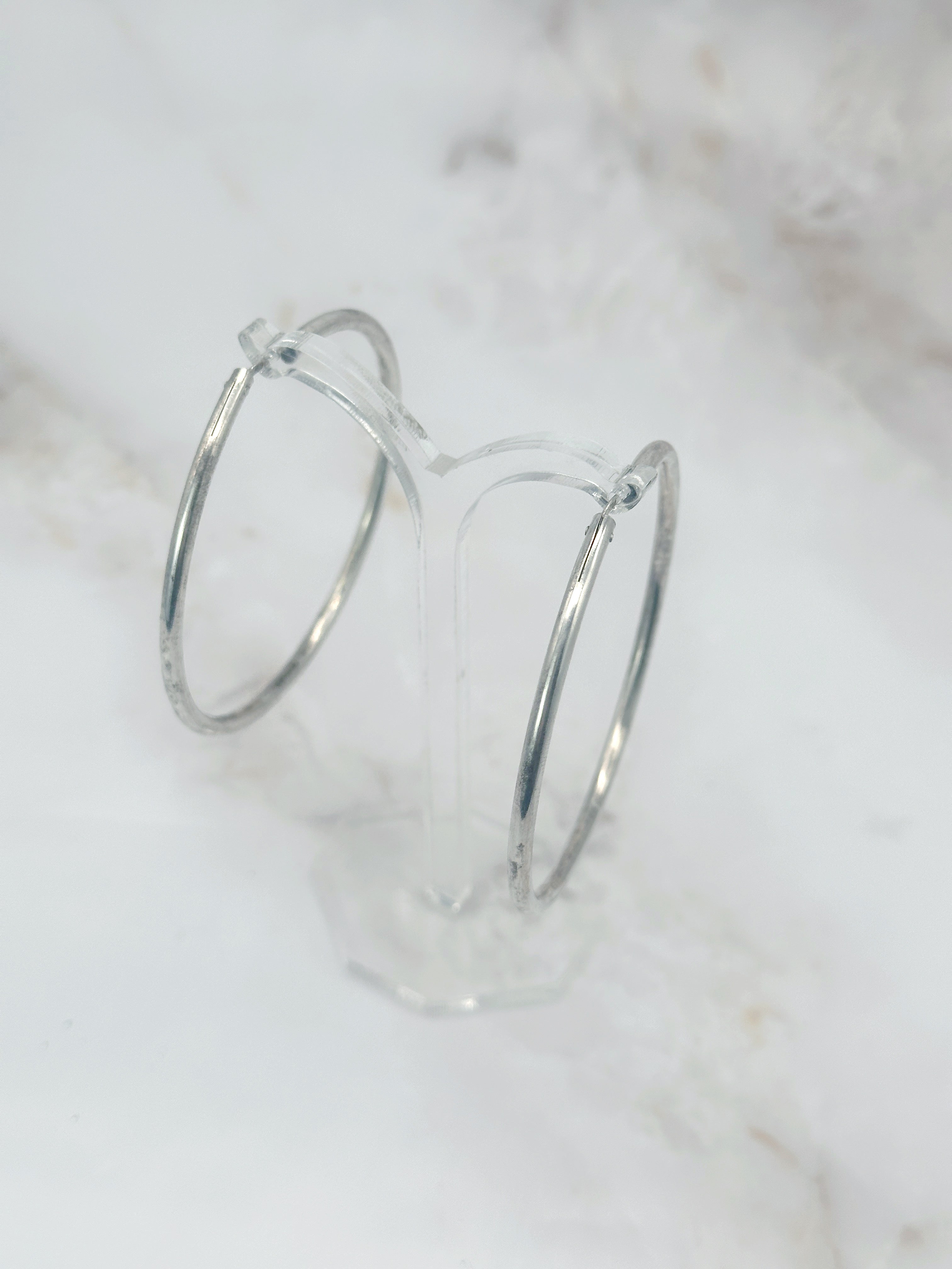 Große minimalistische Creolen aus 925 Sterling Silber