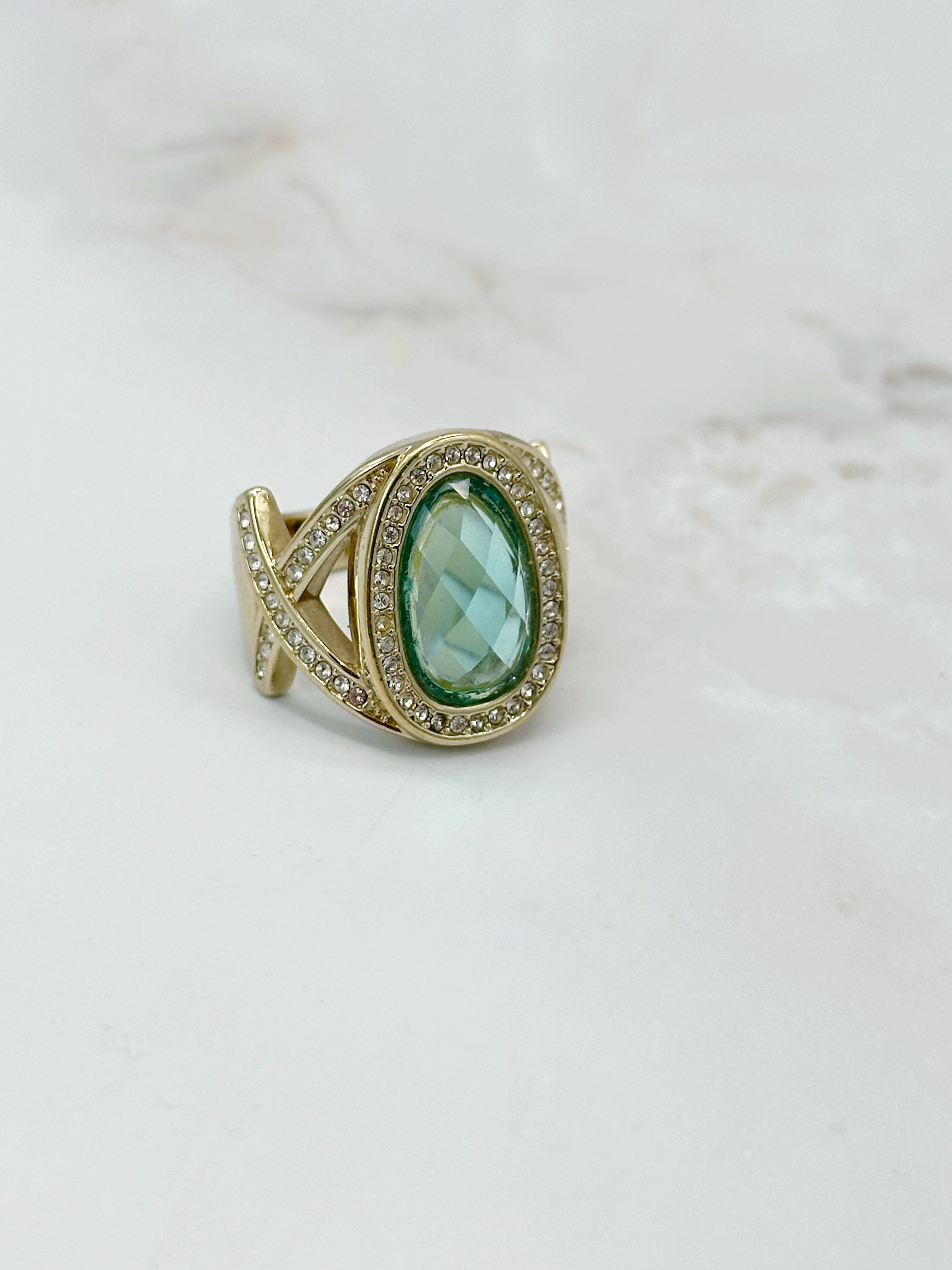 Statement Ring Pierre Lang Green Gold Plated