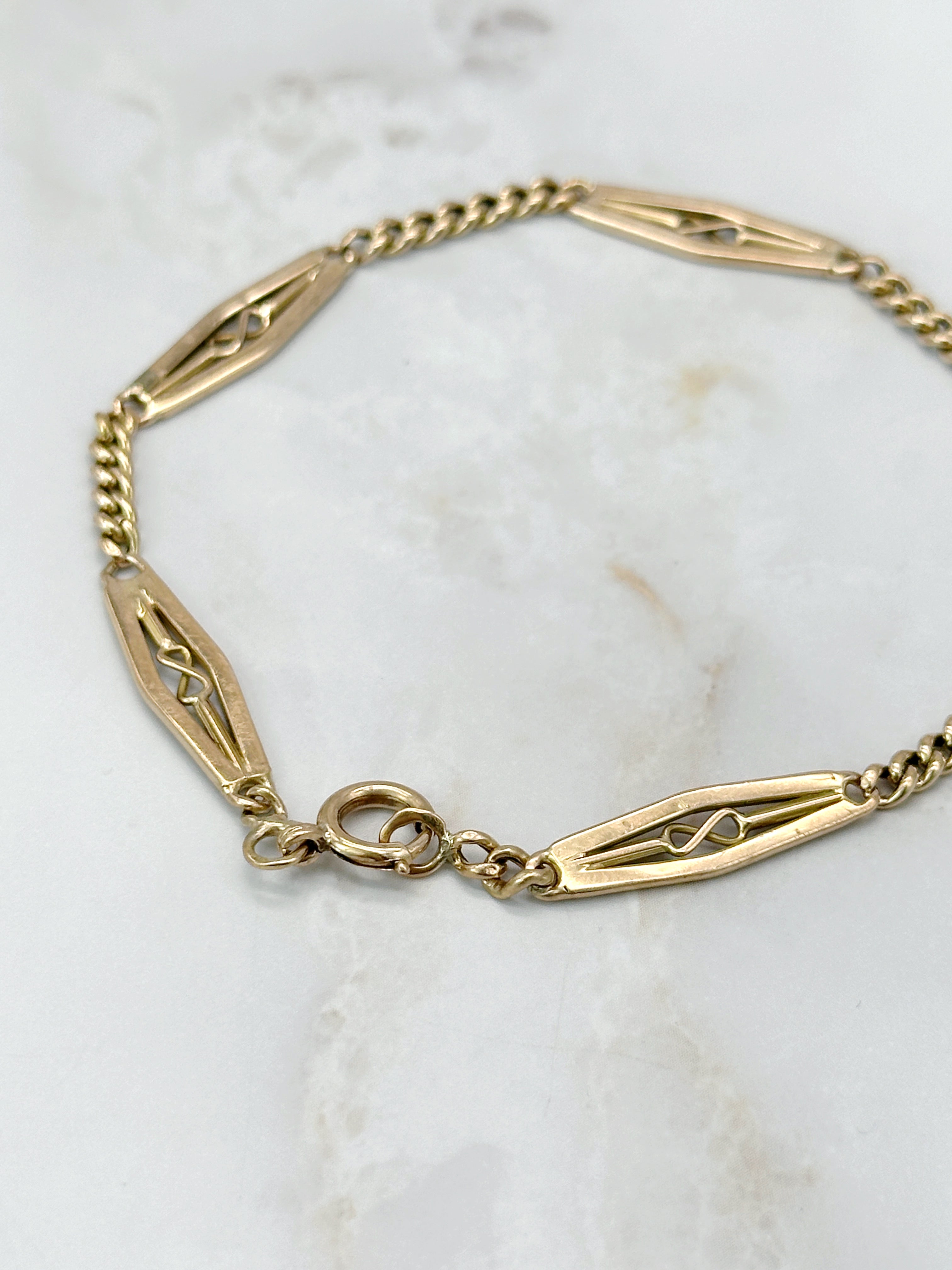 Antikes Armband in 585 Gelbgold mit Uhrenketten-Muster