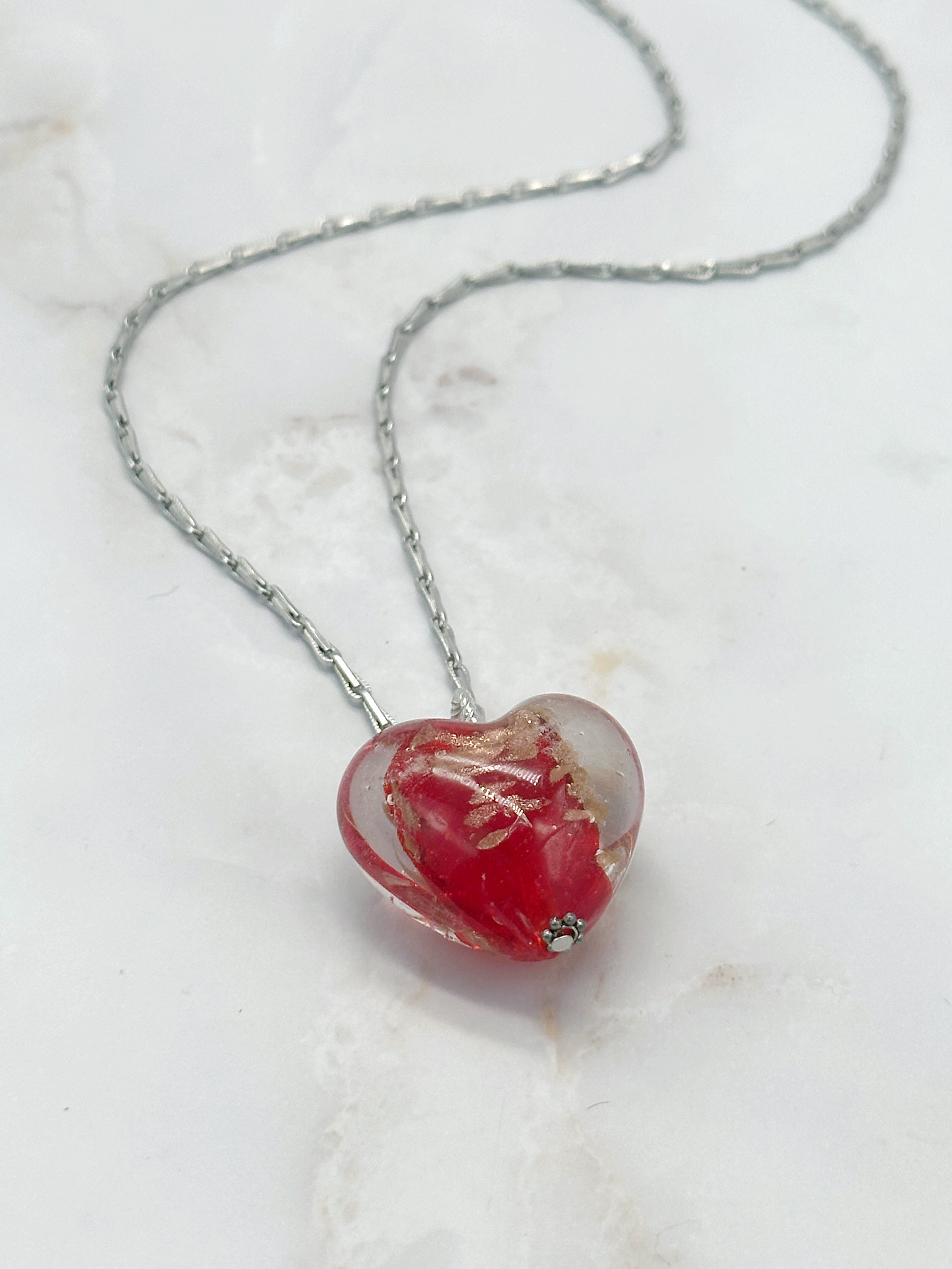 Vintage Anhänger – Rotes Muranoglas Herz