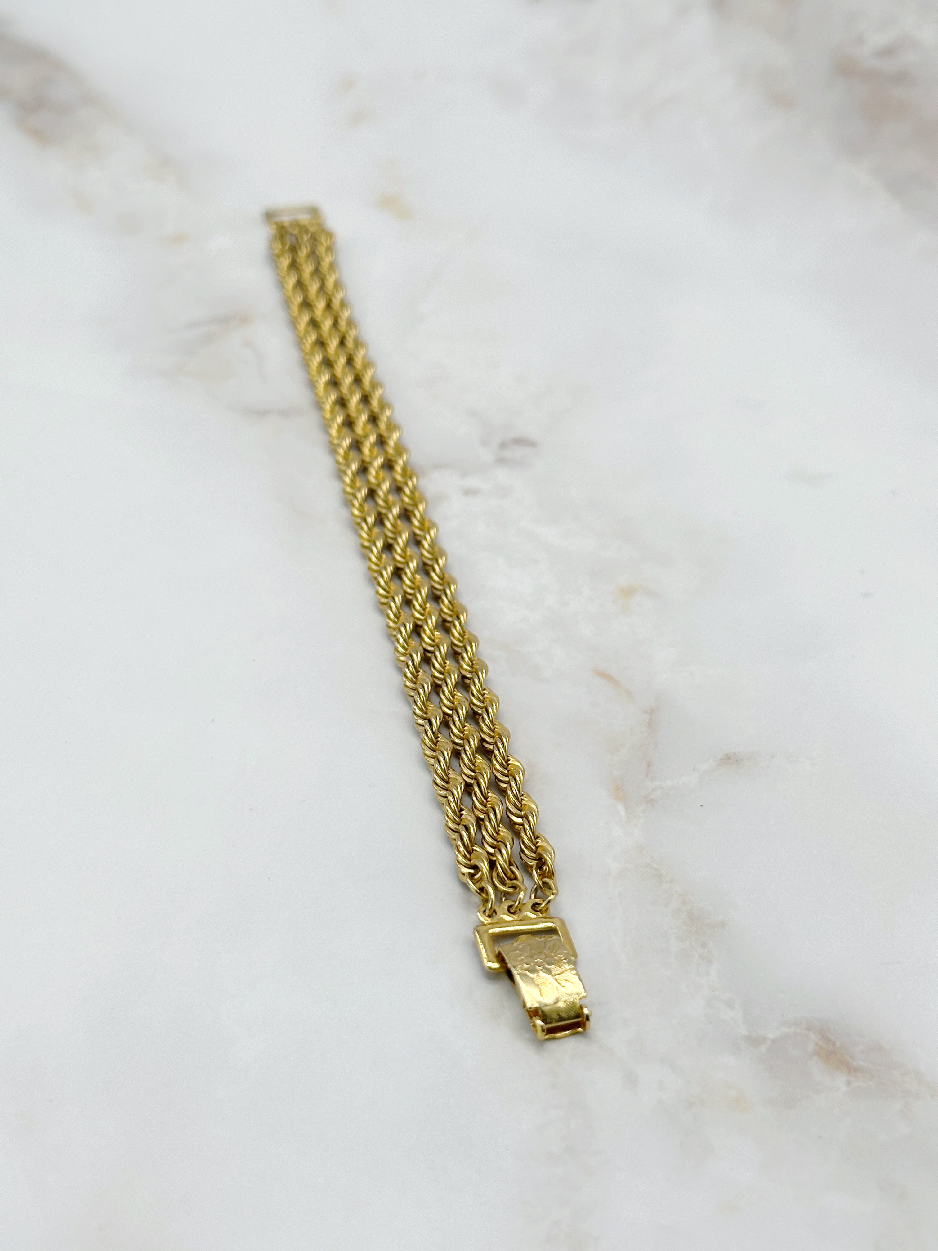 Breites Vintage Seilketten Armband vergoldet