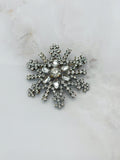 Funkelnde Vintage Brosche Stern / Schneeflocke aus Strass