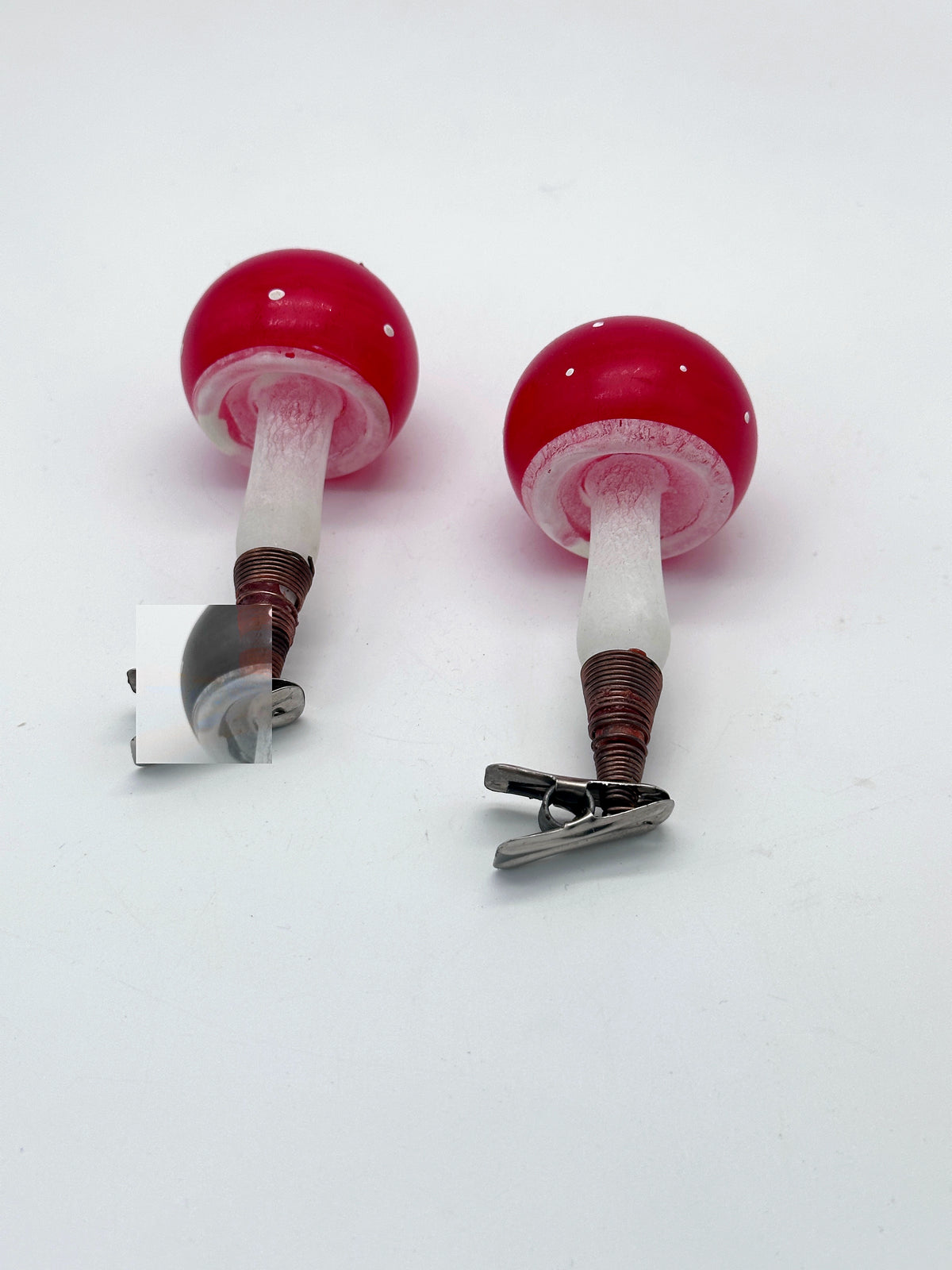 Vintage-Fliegenpilz aus Glas zum Aufklippen – besonderer Christbaumschmuck