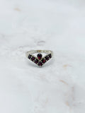 Ausgefallener Ring aus 900 Silber mit Granat