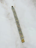 Dreireihiges Vintage Strass-Armband mit Aurora Borealis Effekt