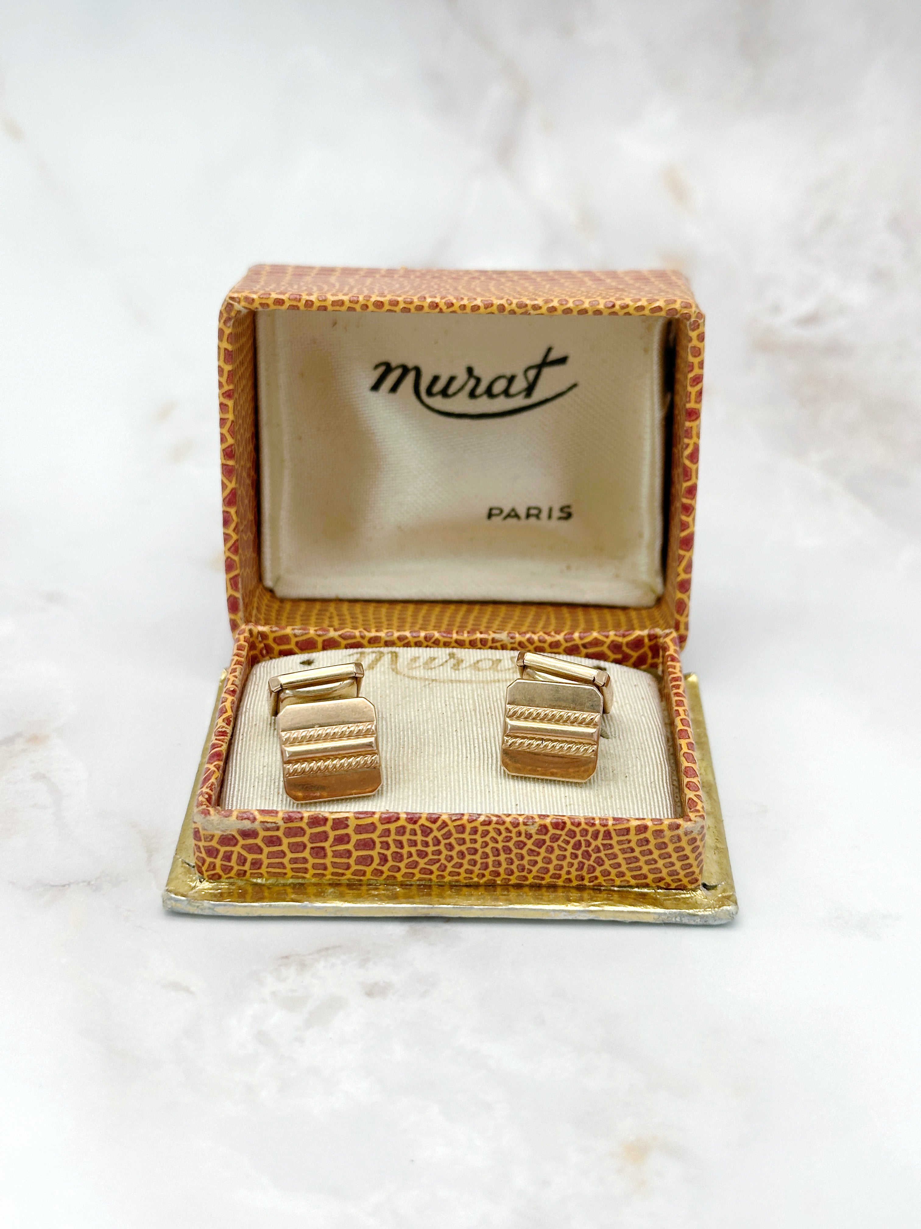 Klassische vergoldete Manschettenknöpfe von Murat Paris