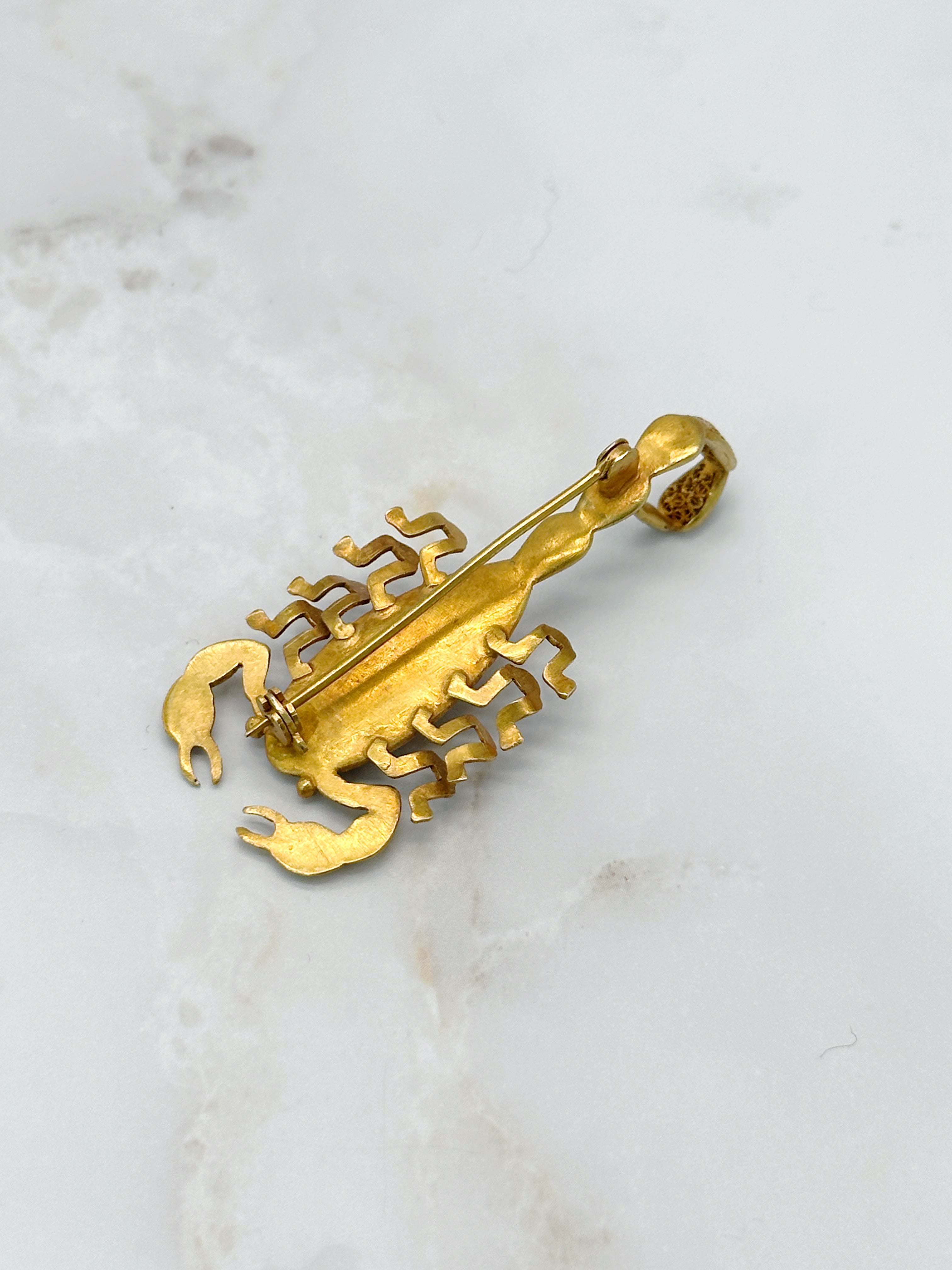 Filigrane Vintage Brosche "Skorpion" aus Messing