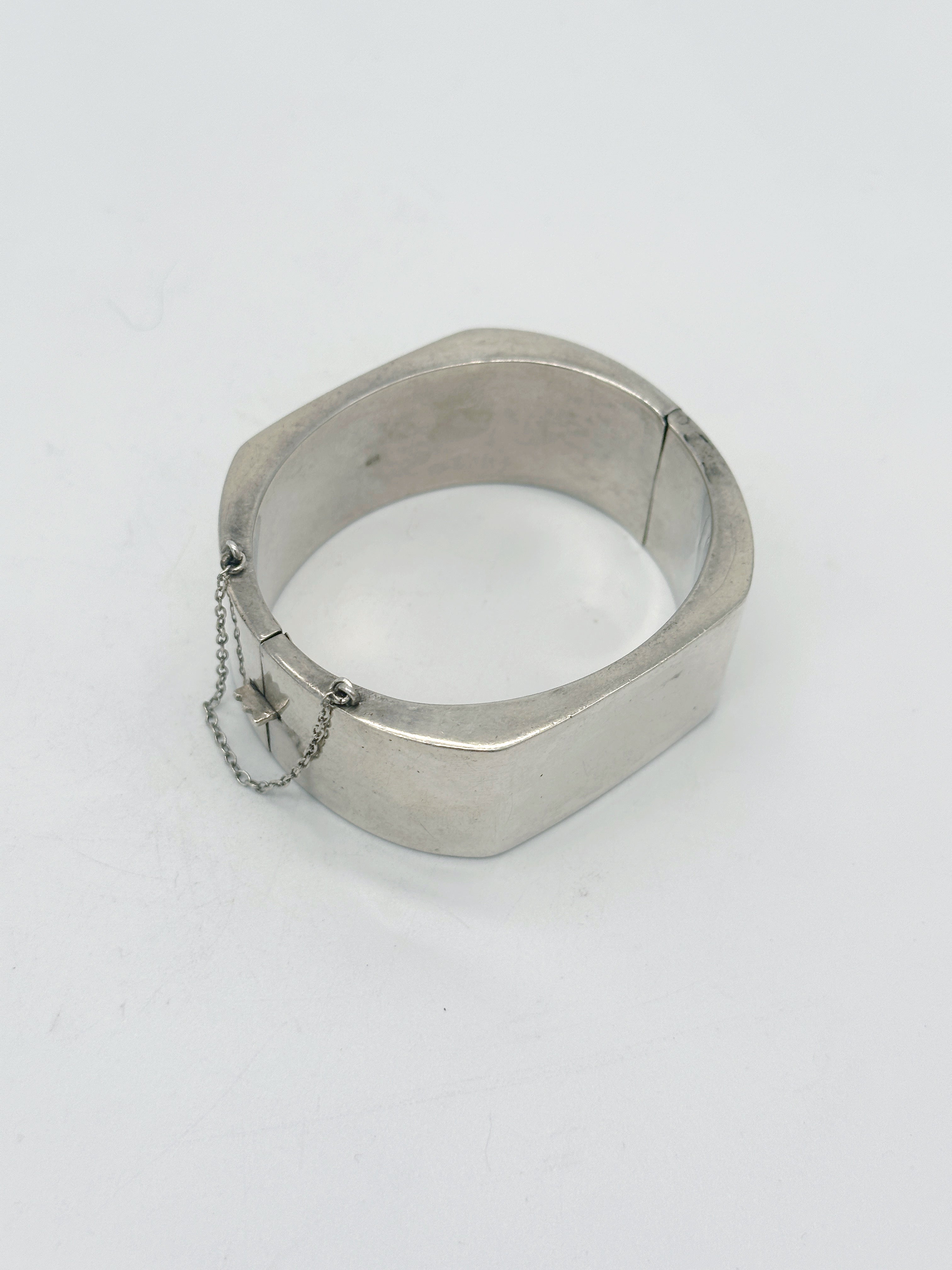 Massive Sterling Silber Armspange in Manschetten-Optik 925