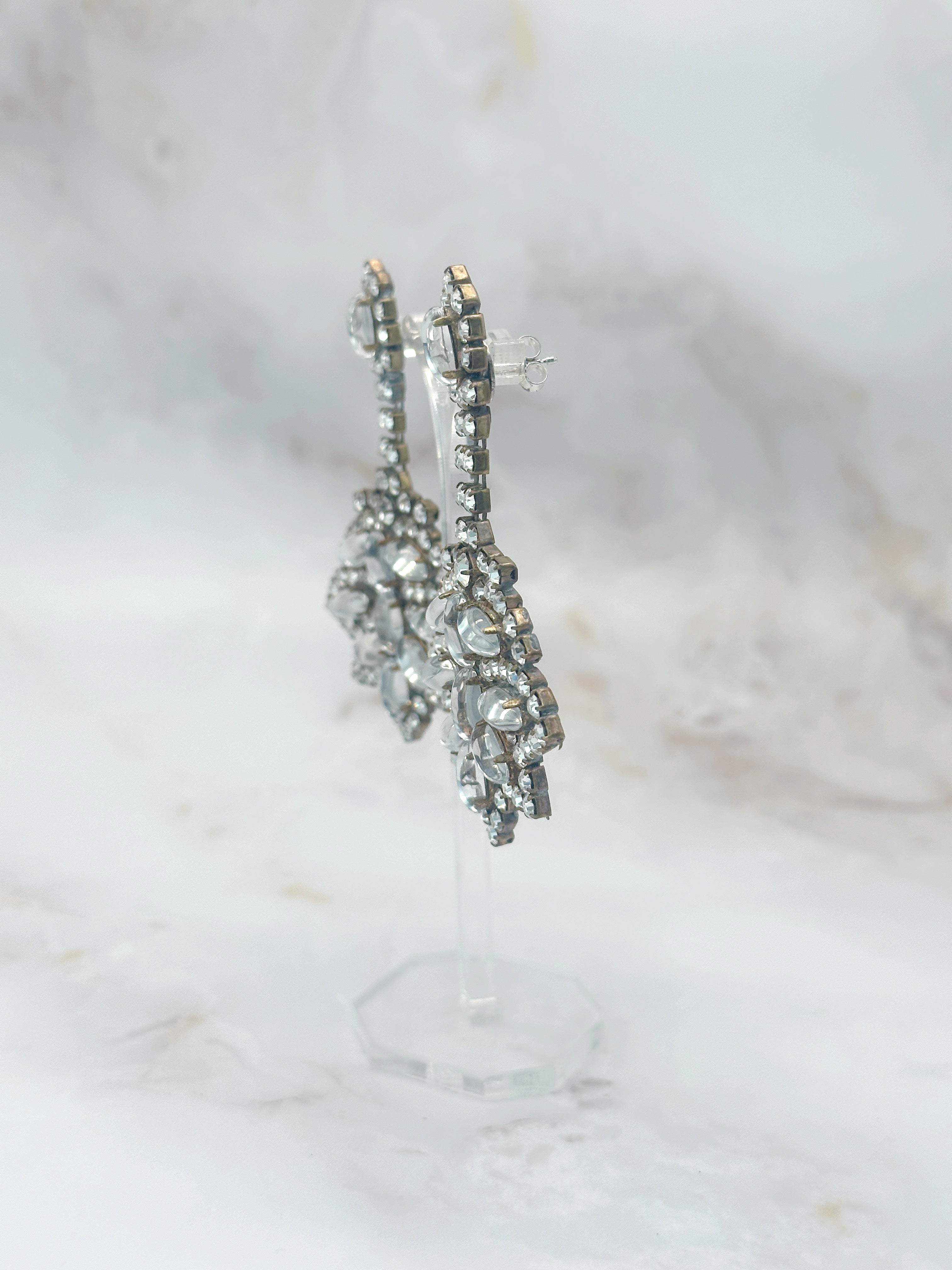 Prächtige Kristall Ohrhänger mit 925 Silber Stecker