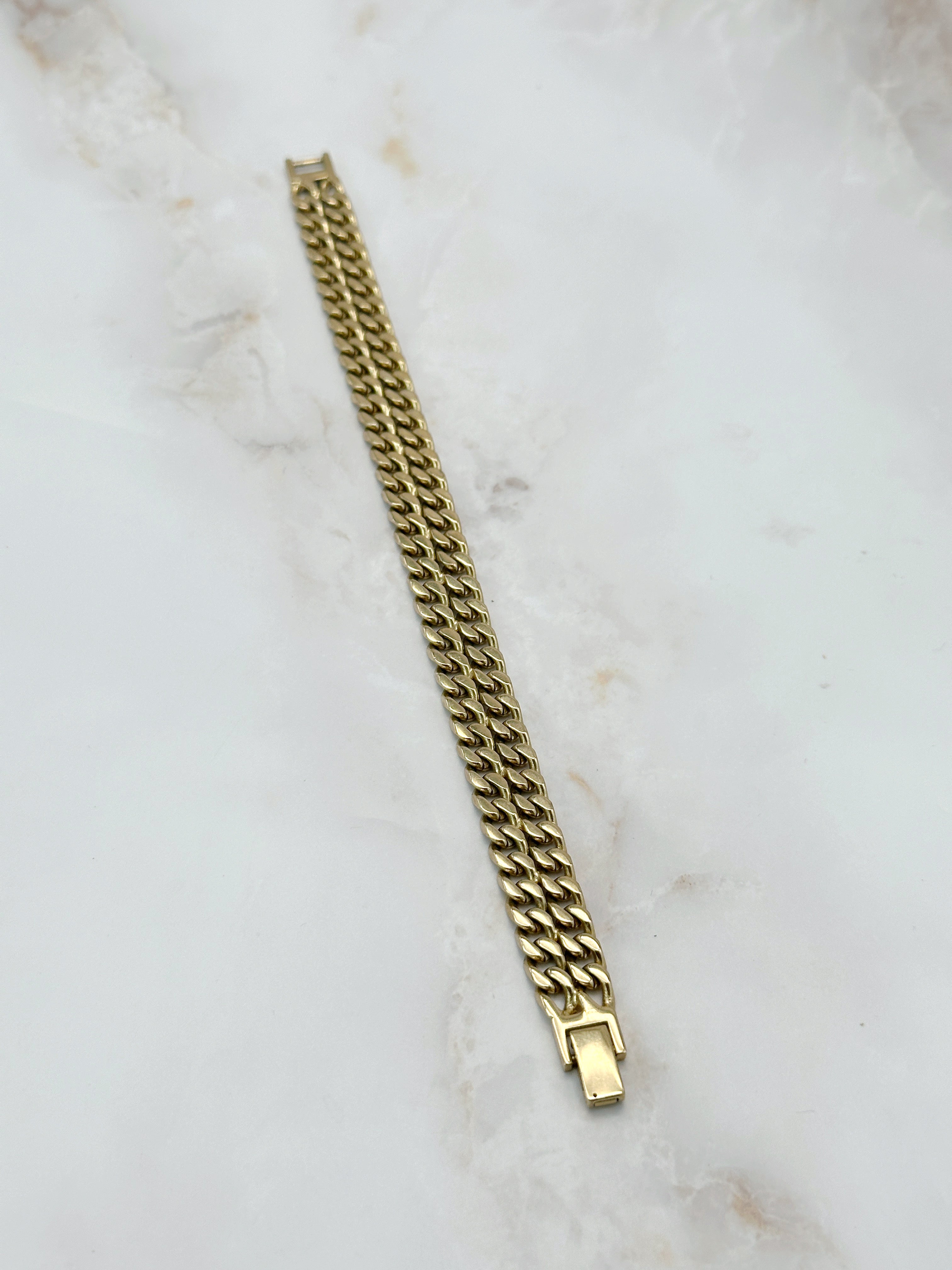 Doppelreihiges Vintage Panzerarmband vergoldet