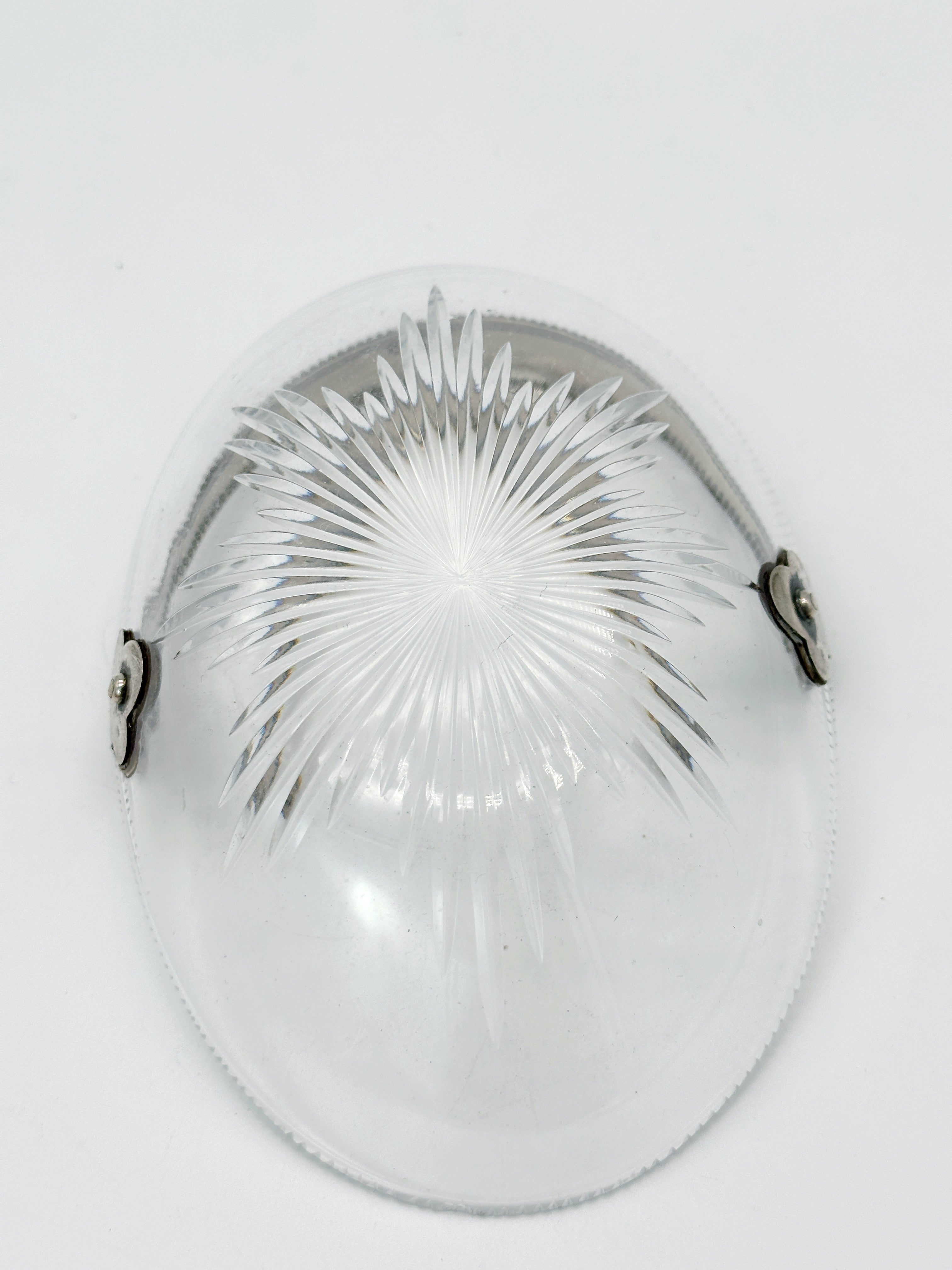 Antike Bonbonniere aus Kristallglas & Silber, Holland um 18