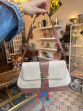 Etienne Aigner Vintage Handtasche aus Stoff und Leder in Hellbraun
