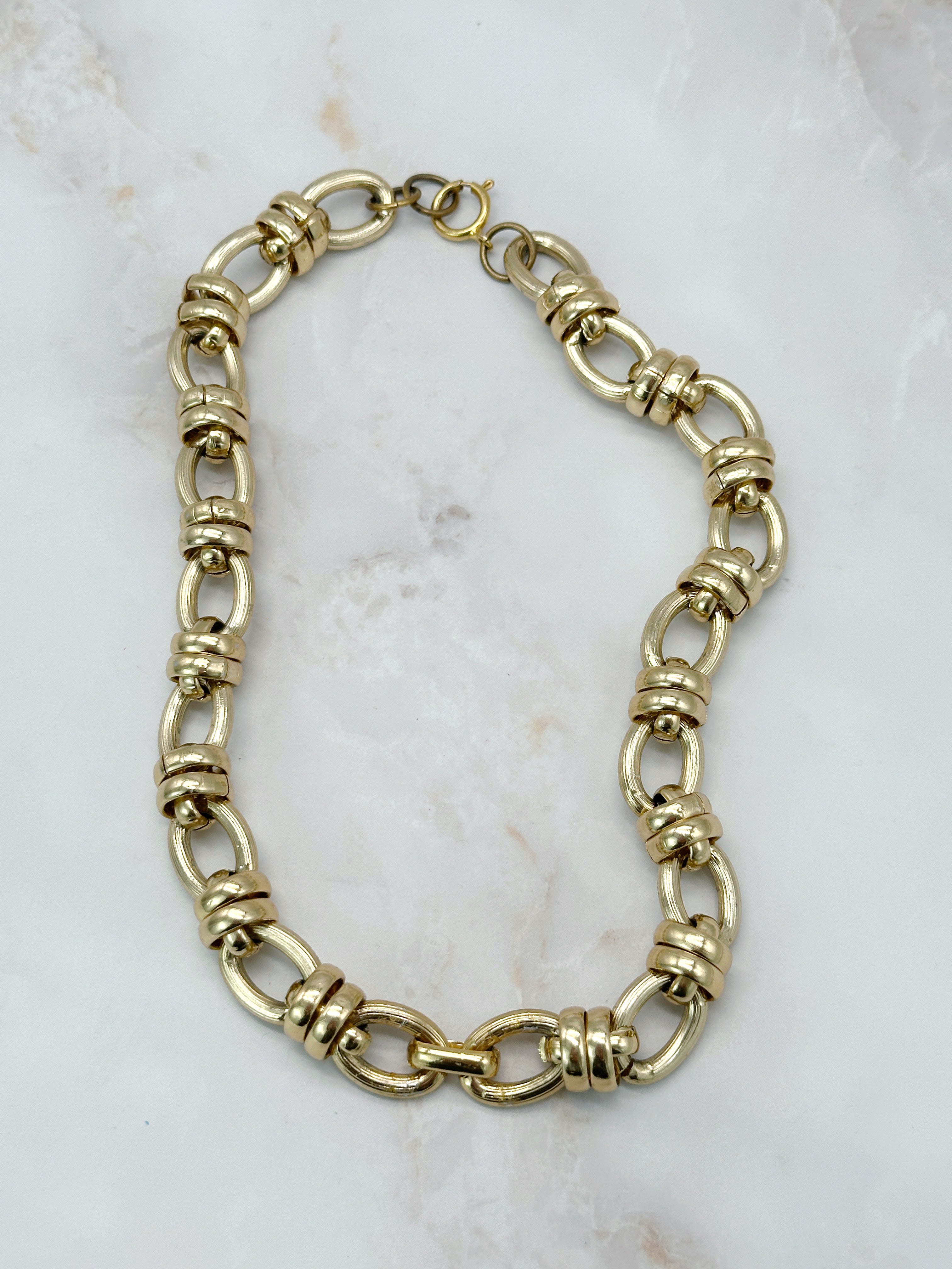 Klassische Vintage Gliederkette Vergoldet