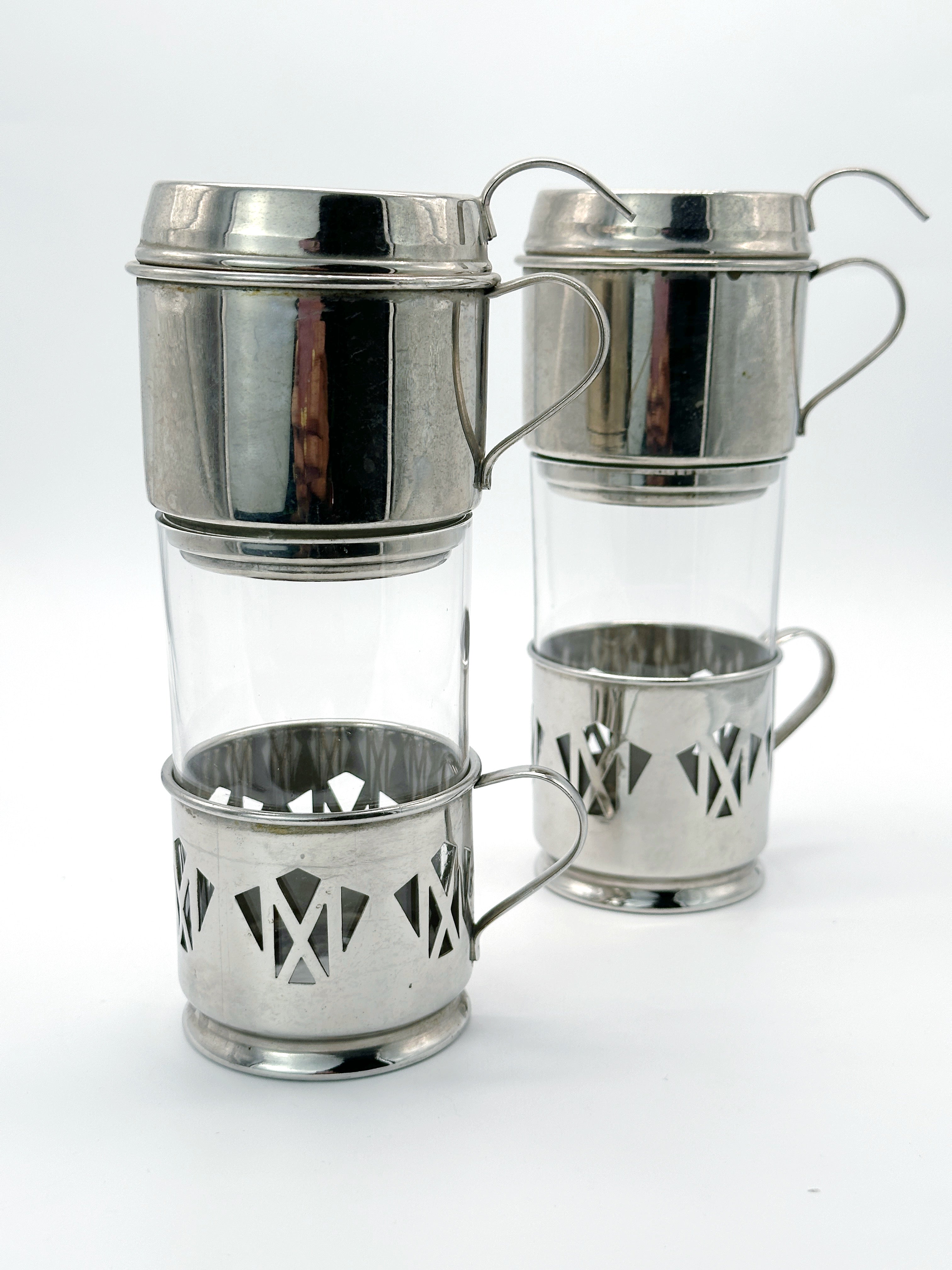 Set 2 Vintage Kaffeebereiter versilbert