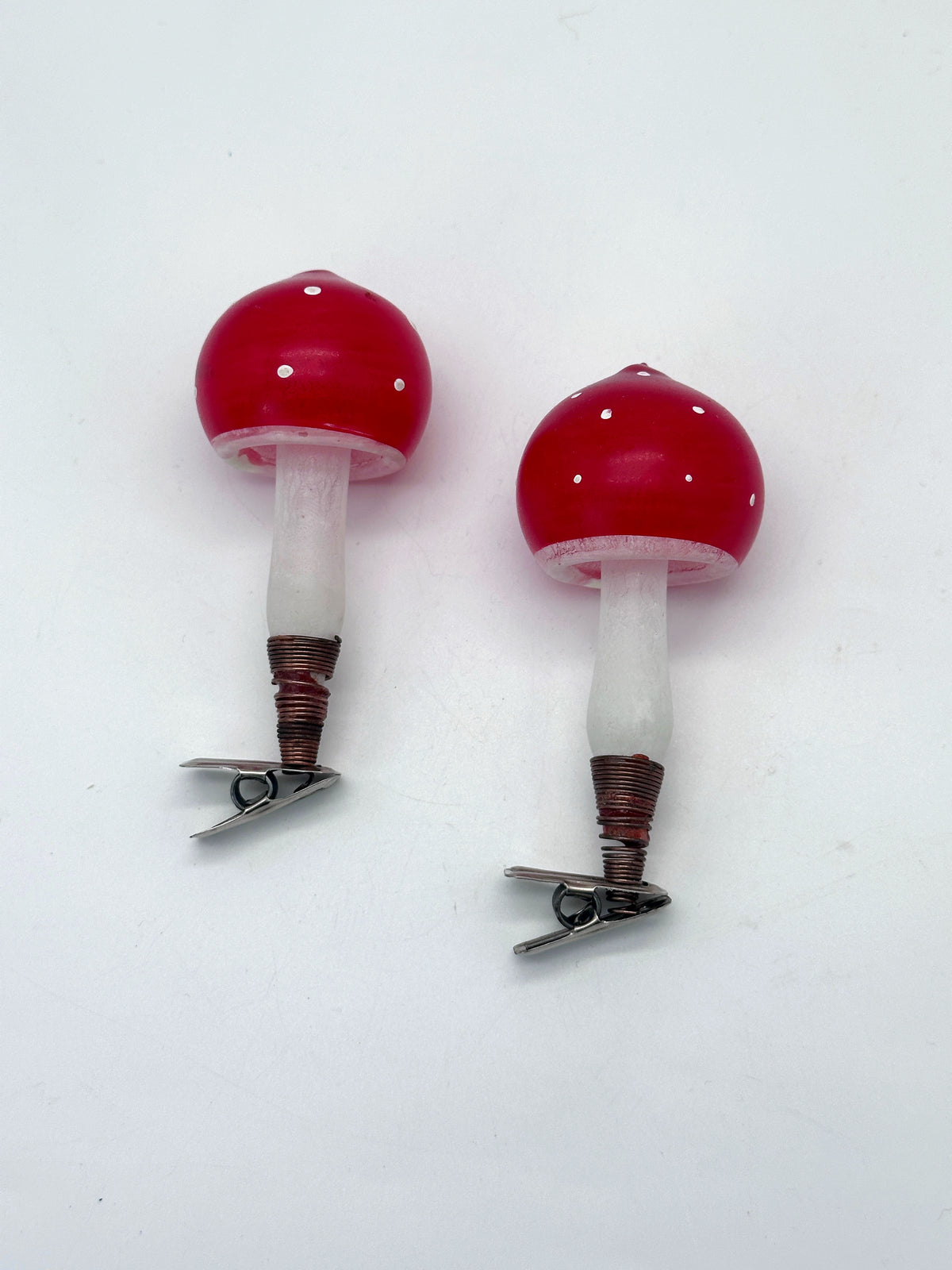 Vintage-Fliegenpilz aus Glas zum Aufklippen – besonderer Christbaumschmuck