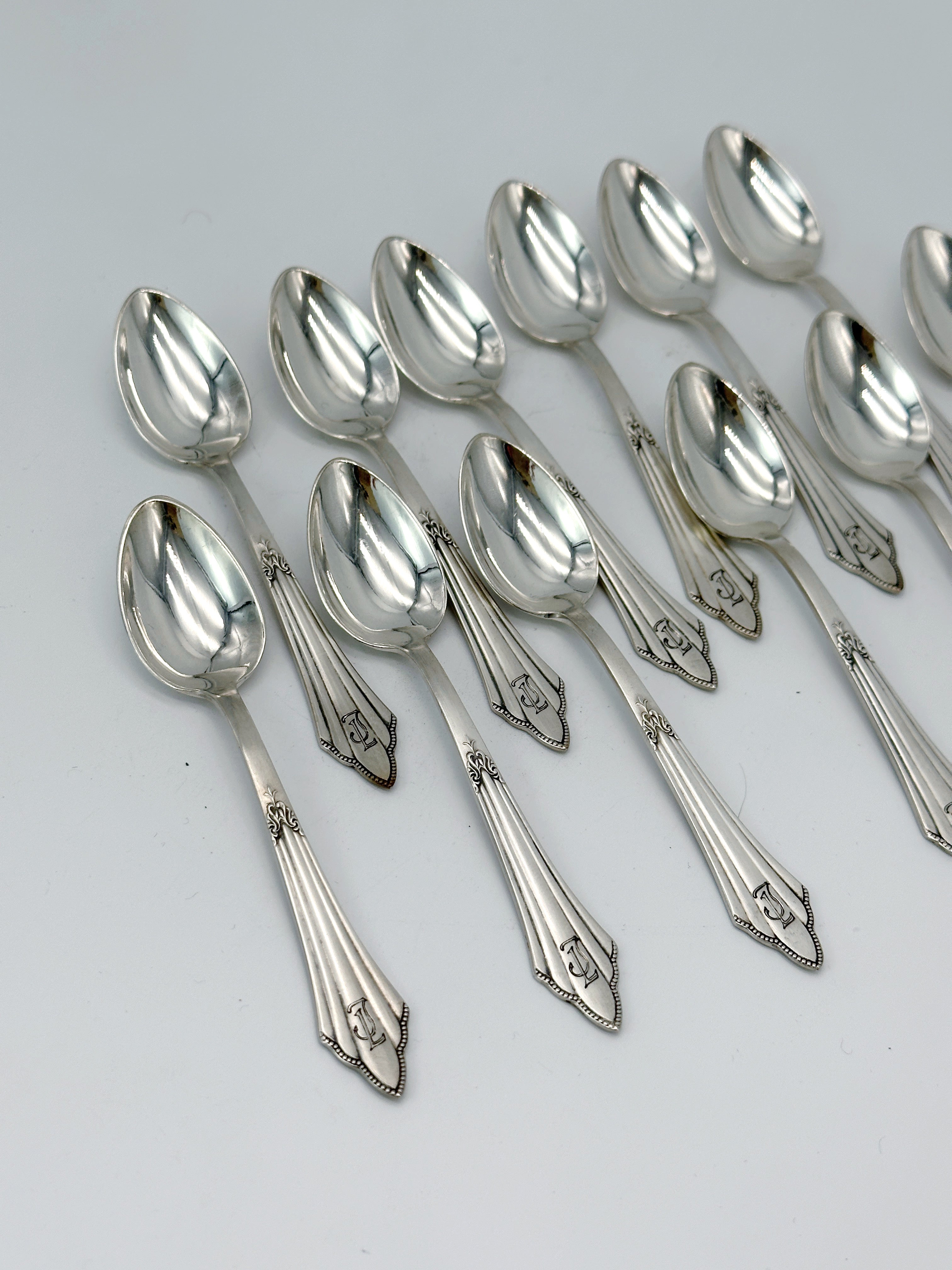 Set 12 antike Kaffeelöffel von WMF um 1910, versilbert