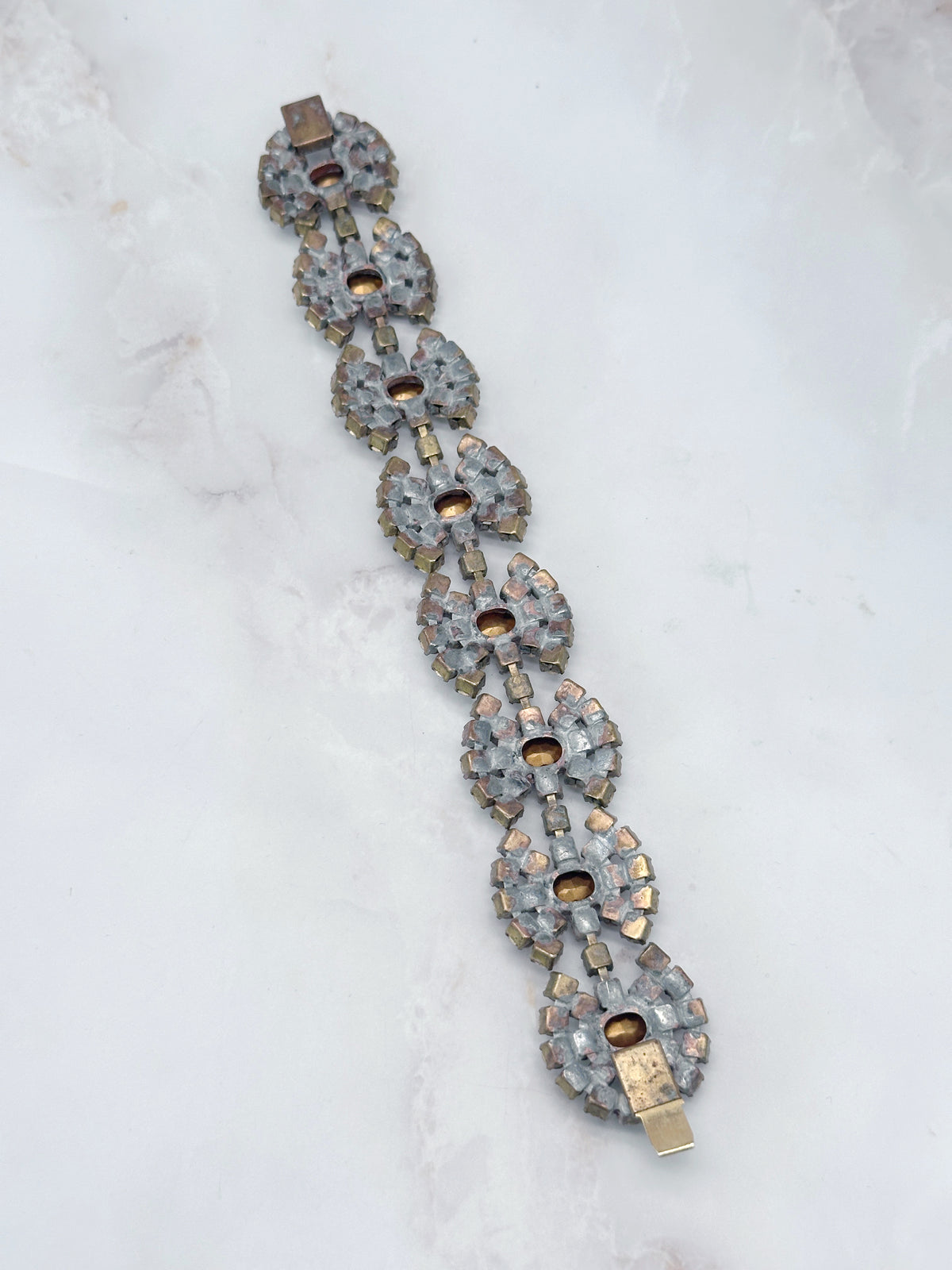 Gablonzer Vintage Armband mit großen Glaskristallen