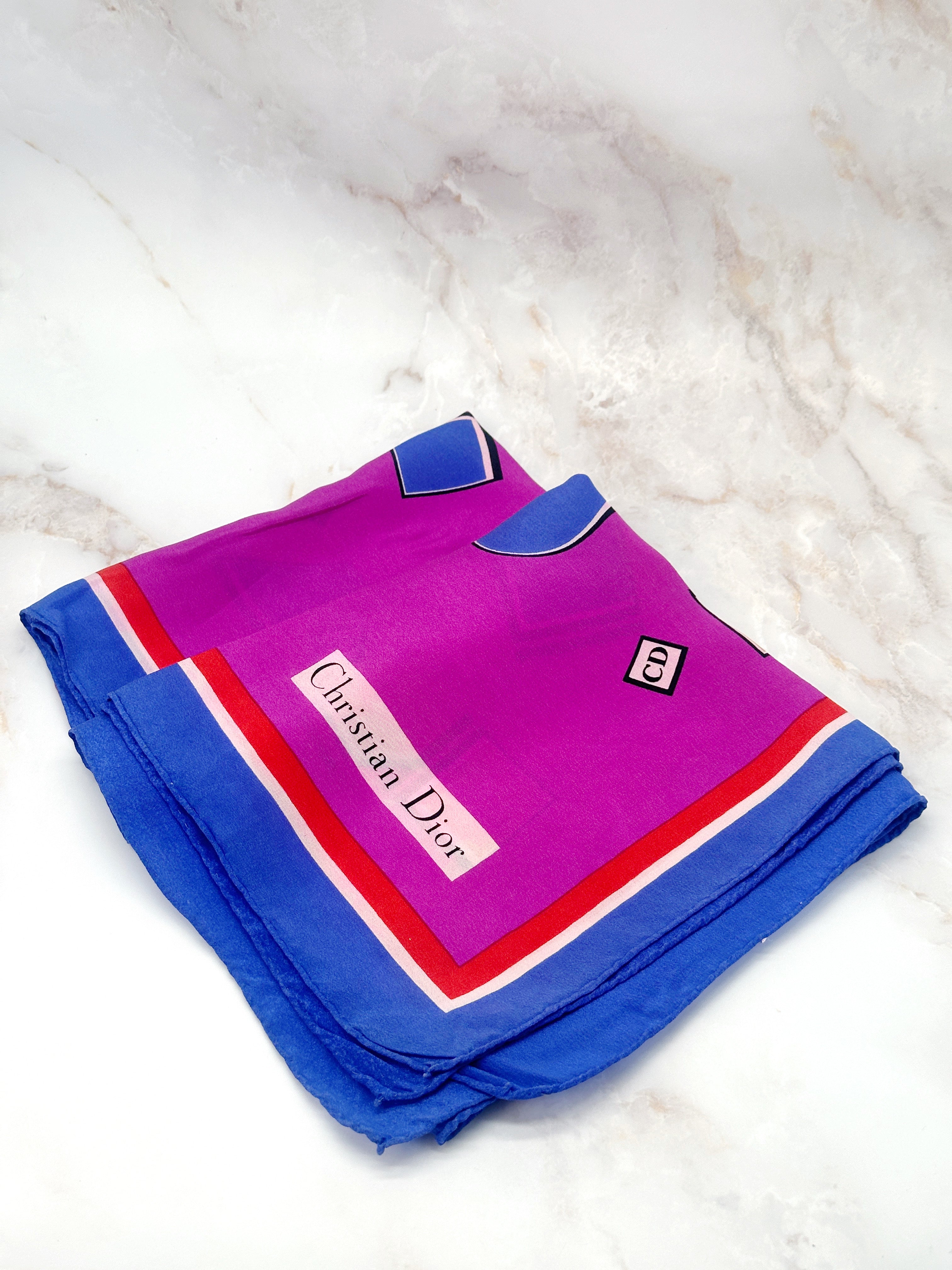 Vintage Seidentuch von Dior mit geometrischem Muster um 1980/90
