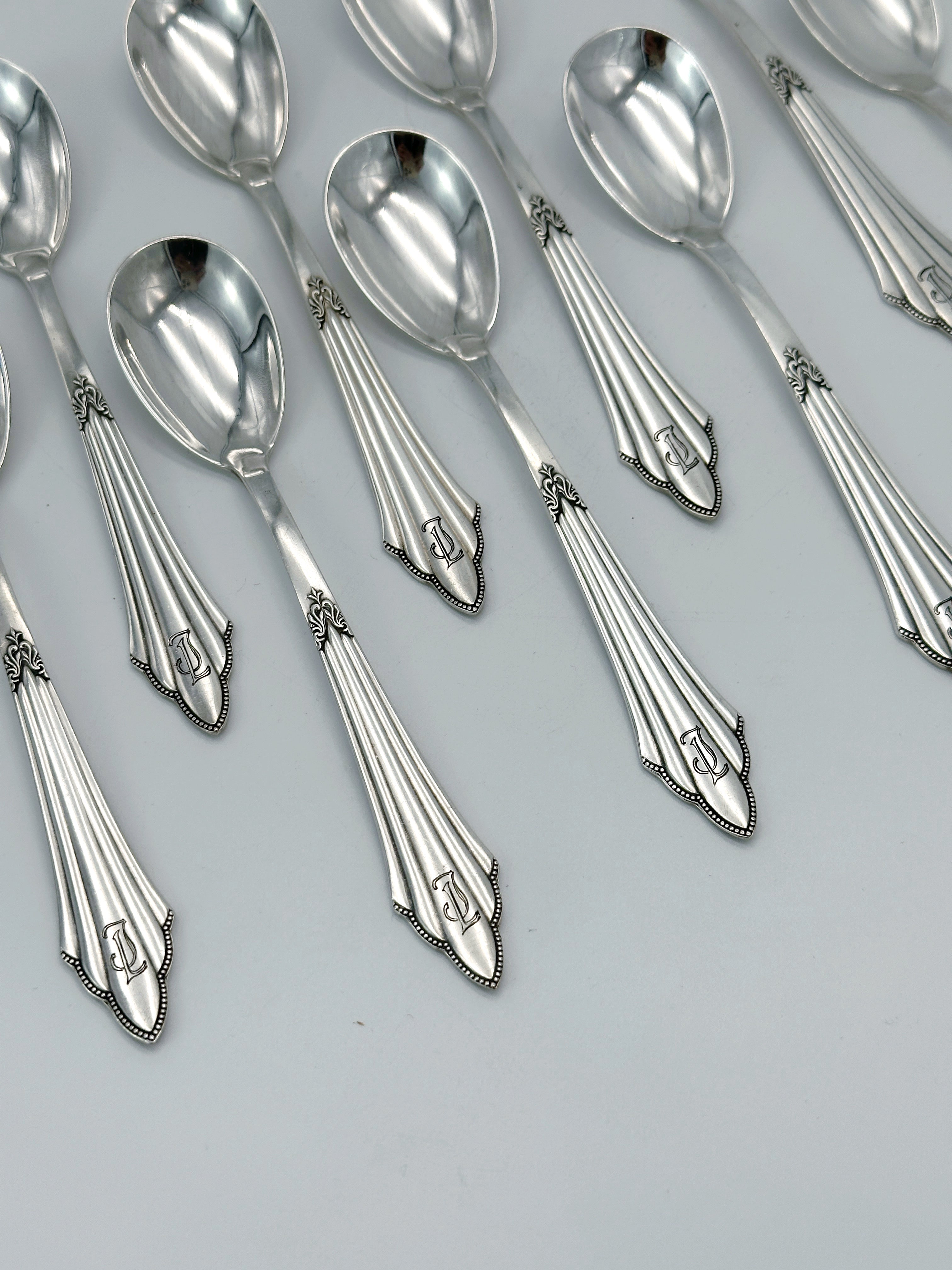 Set 12 antike Teelöffel von WMF um 1910, versilbert