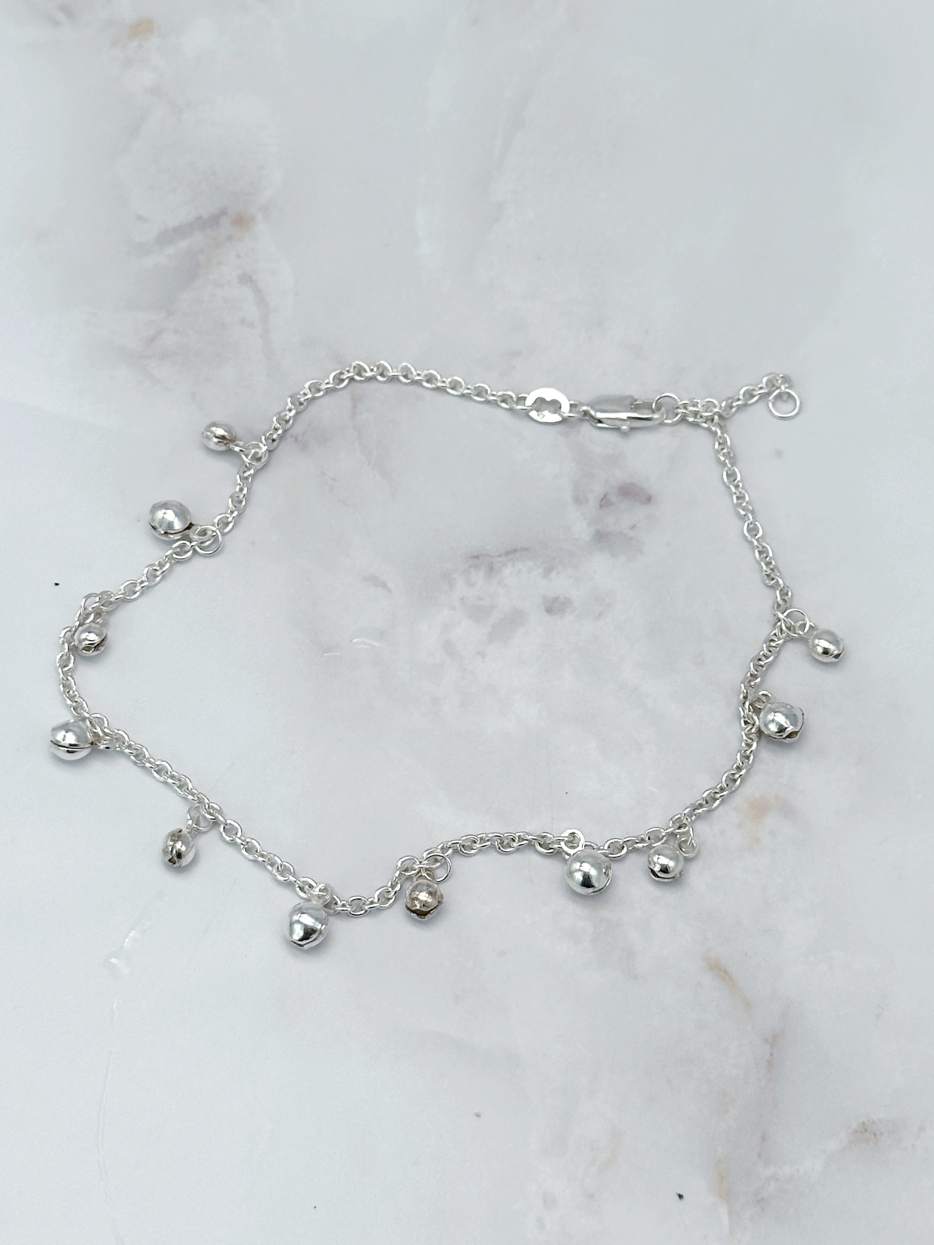 Fußkettchen aus 925 Sterling Silber mit Kugelanhängern