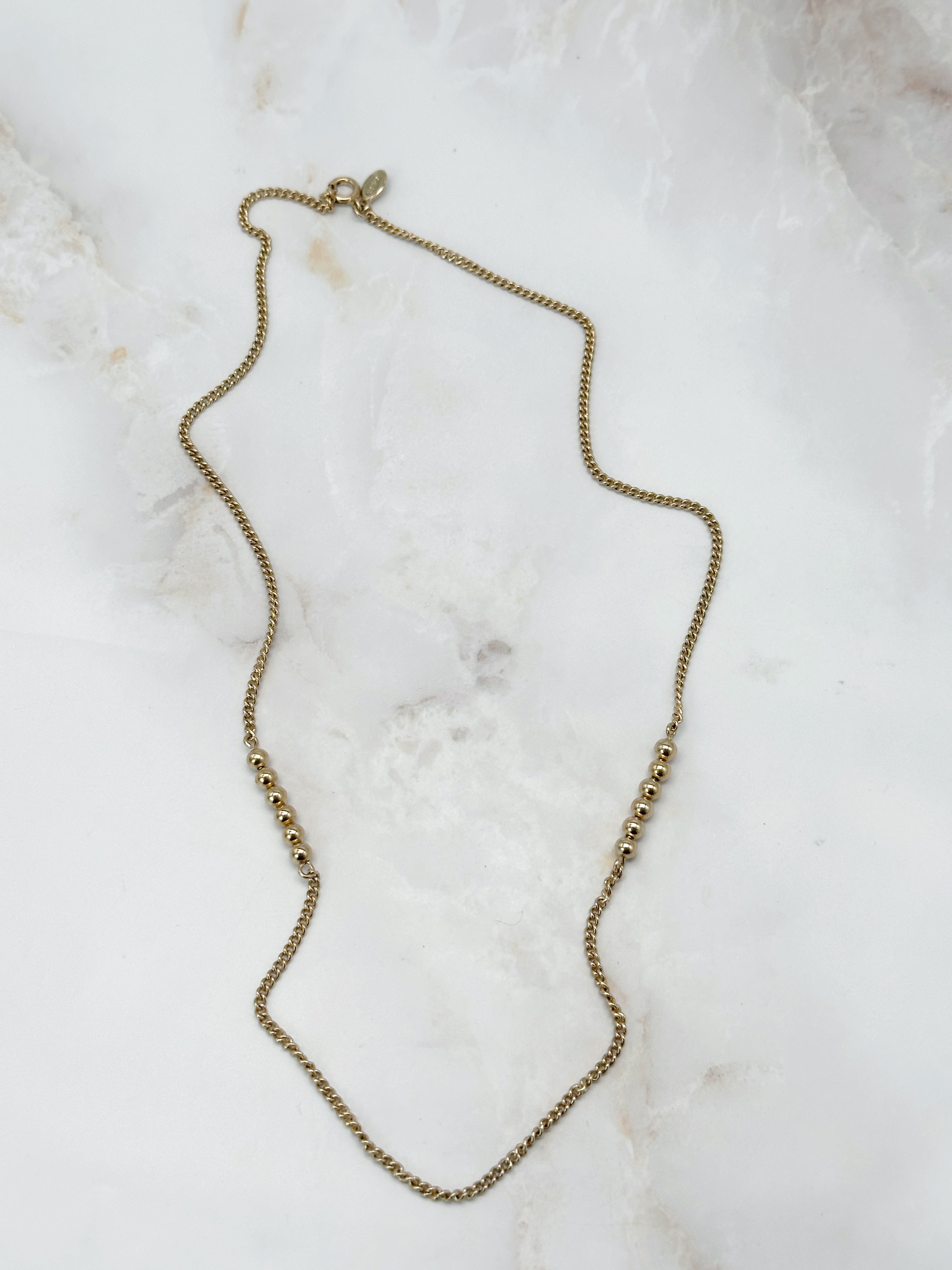 Signierte Vintage Halskette von Avon fein vergoldet mit Kugeln