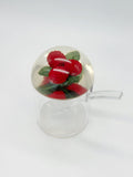 Vintage Lucite Vorratsglas mit Motiv und passendem Löffel