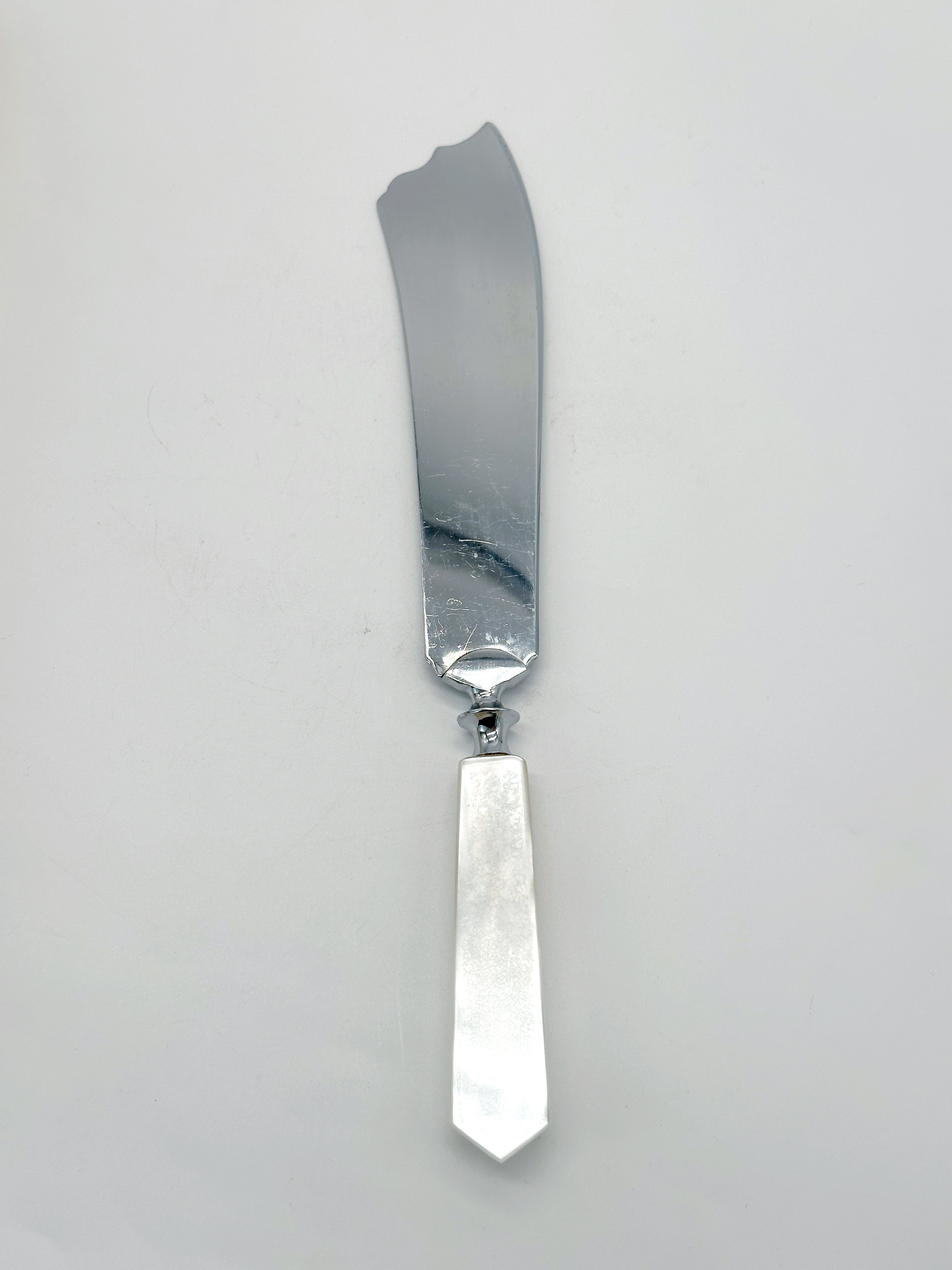 Vintage Kuchenmesser von Roteck Solingen mit Perlmutt-Griff