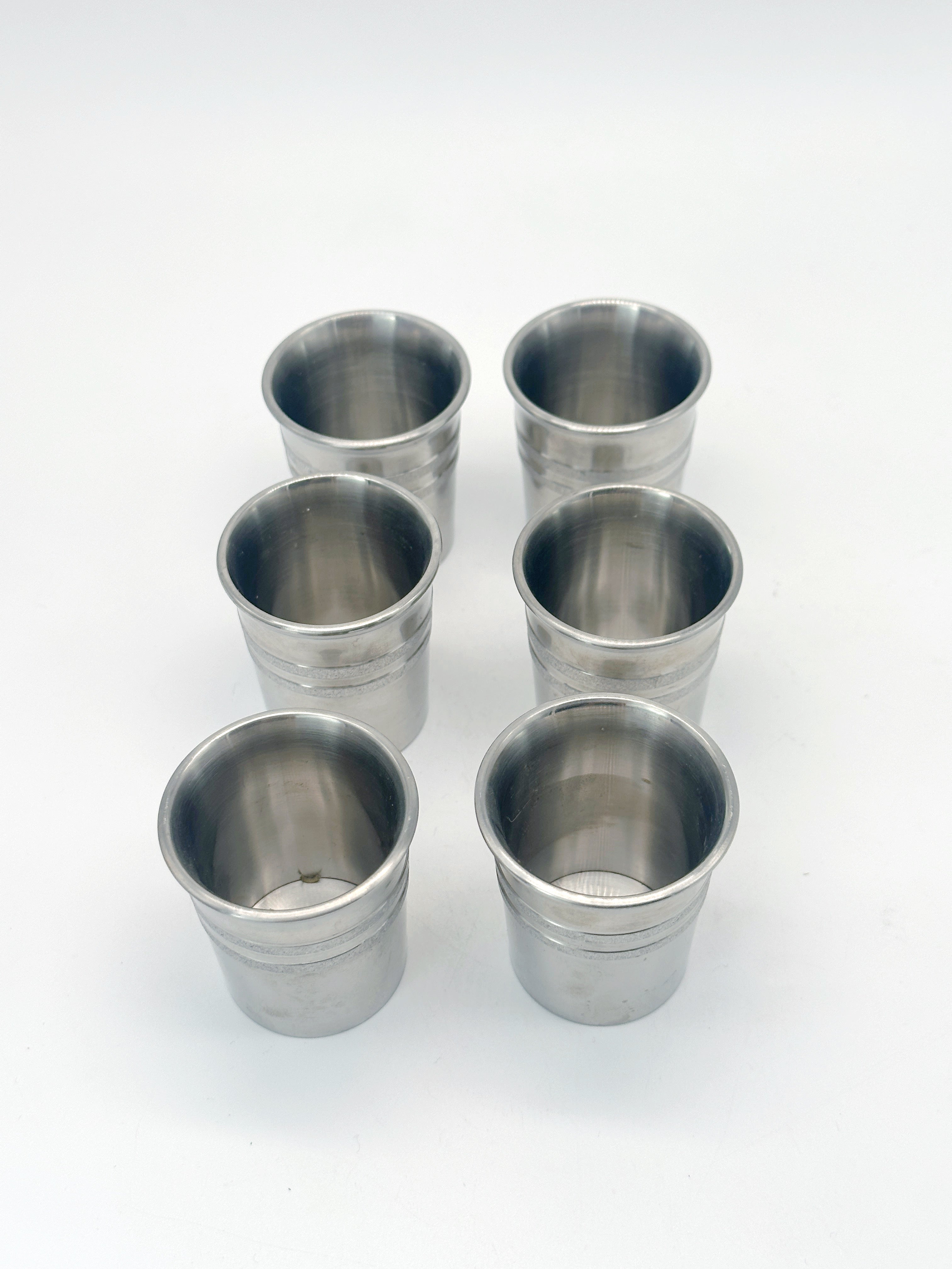 Set aus sechs massiven Zinn Stampern