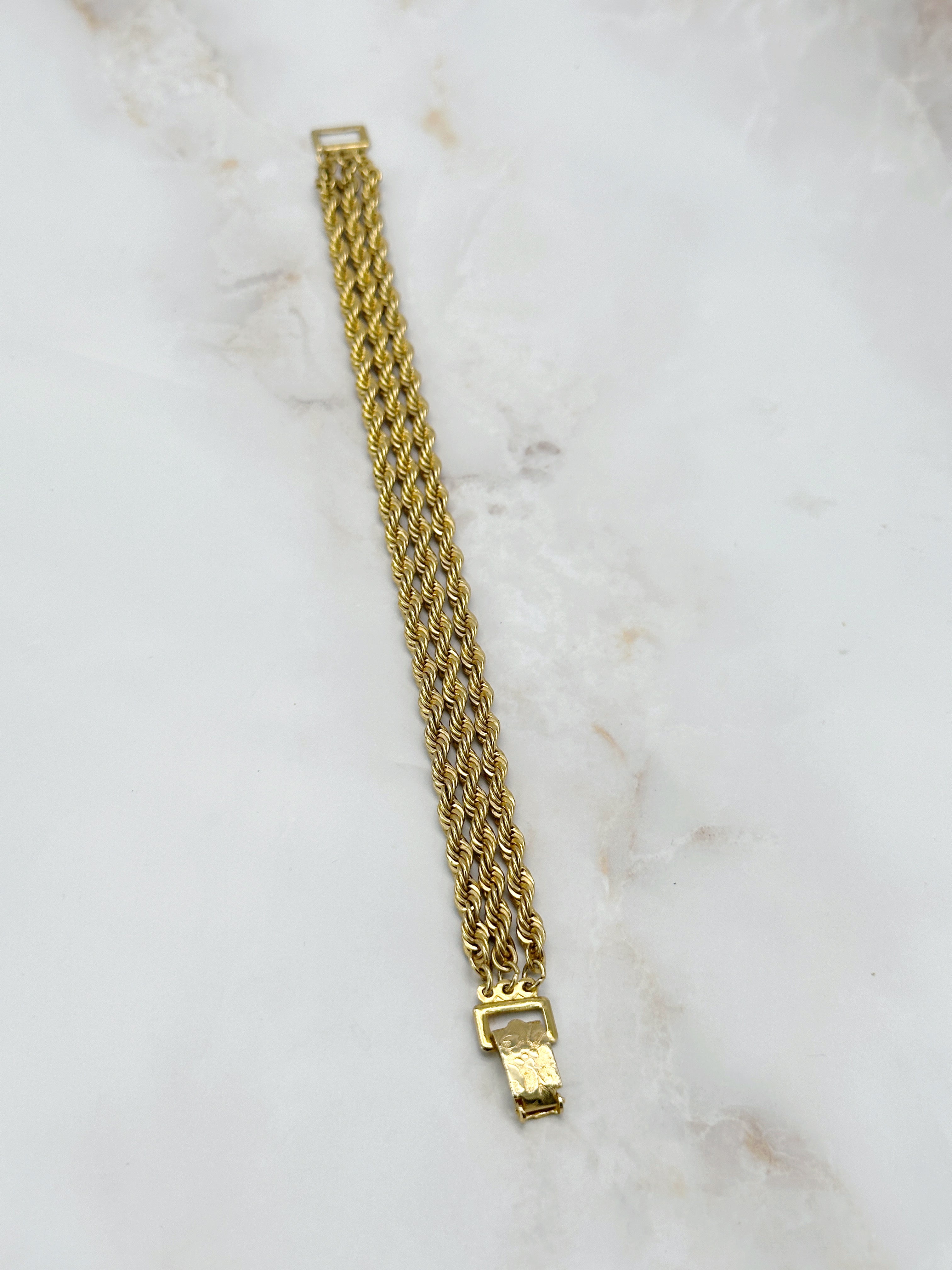 Breites Vintage Seilketten Armband vergoldet