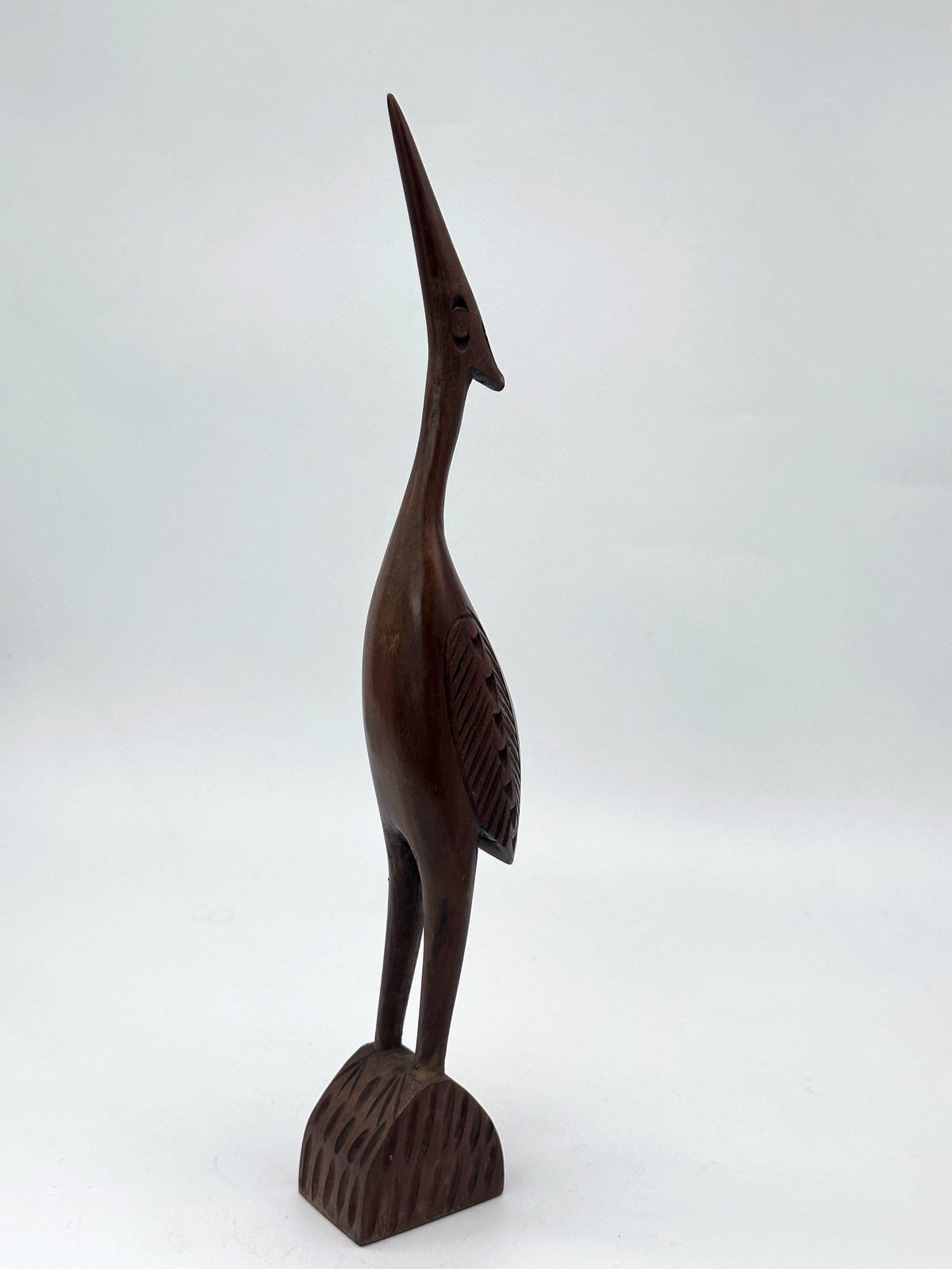 Vintage Kranich aus Holz zum Aufstellen