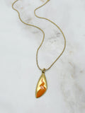 Atlante Creation Paris Vintage Halskette Vergoldet Oranges Emaille